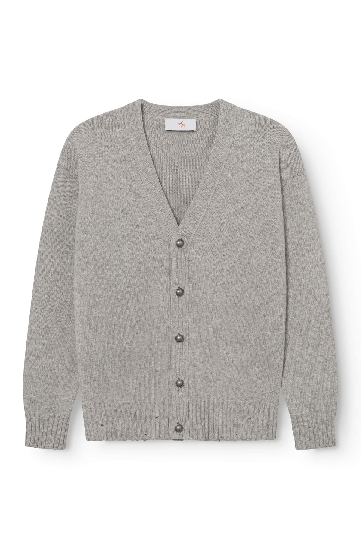 AD 96 - Cardigan en Laine Mérinos et Cachemire Gris