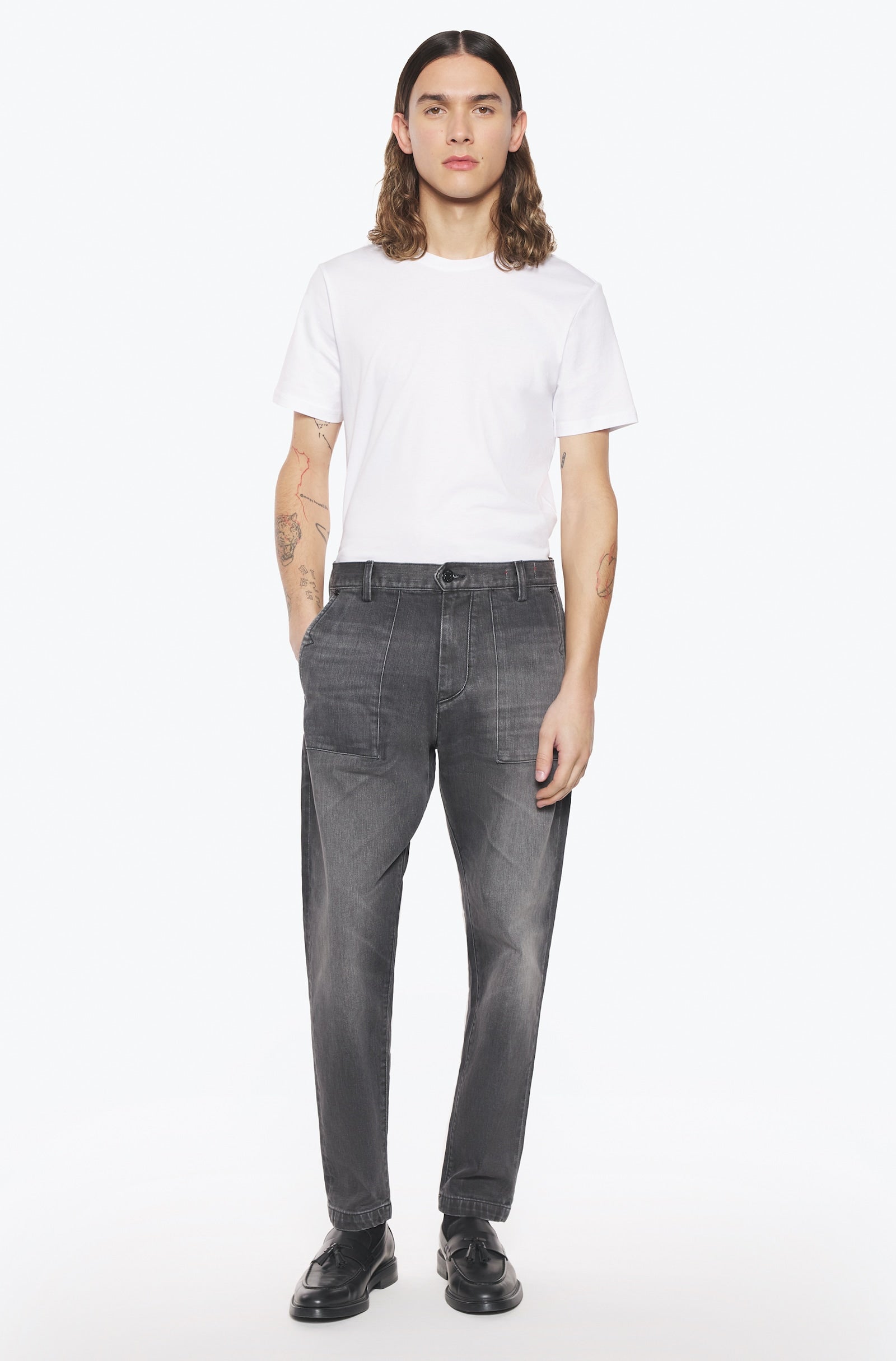 Pantalon cargo homme gris foncé - Ace Denim Paris