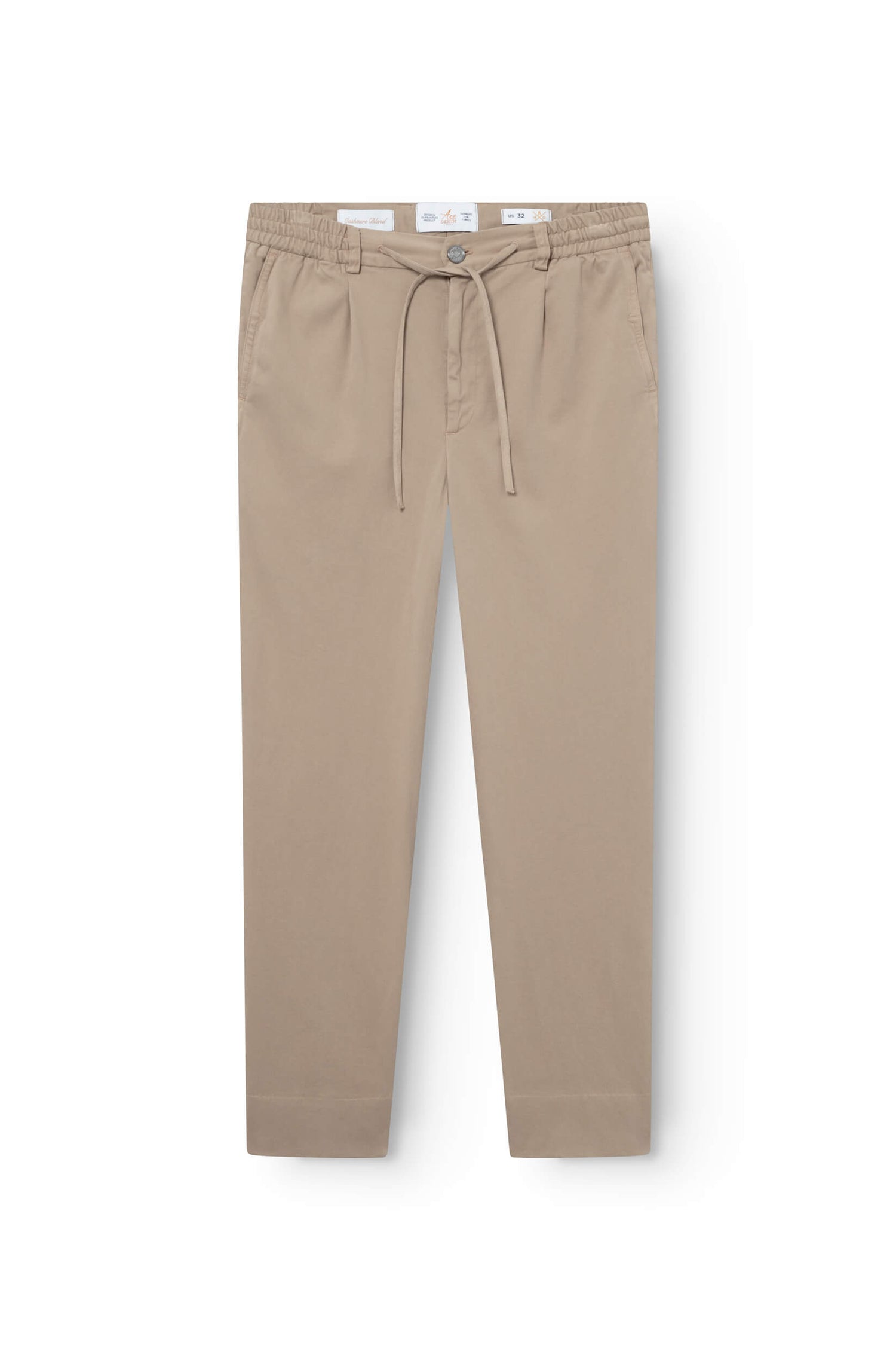 Beige cashmere chino trousers for men