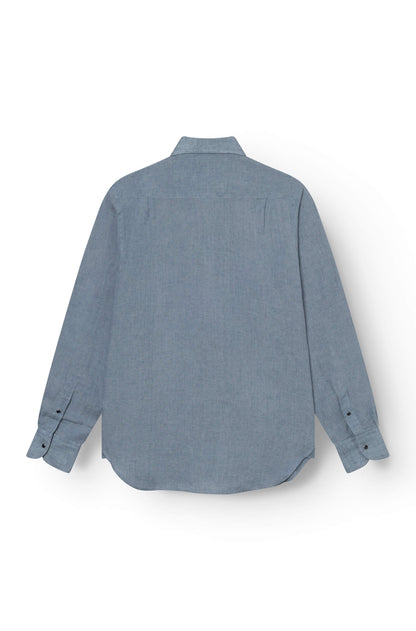 Ace Denim - Chemise en lin Homme - Bleu Gris