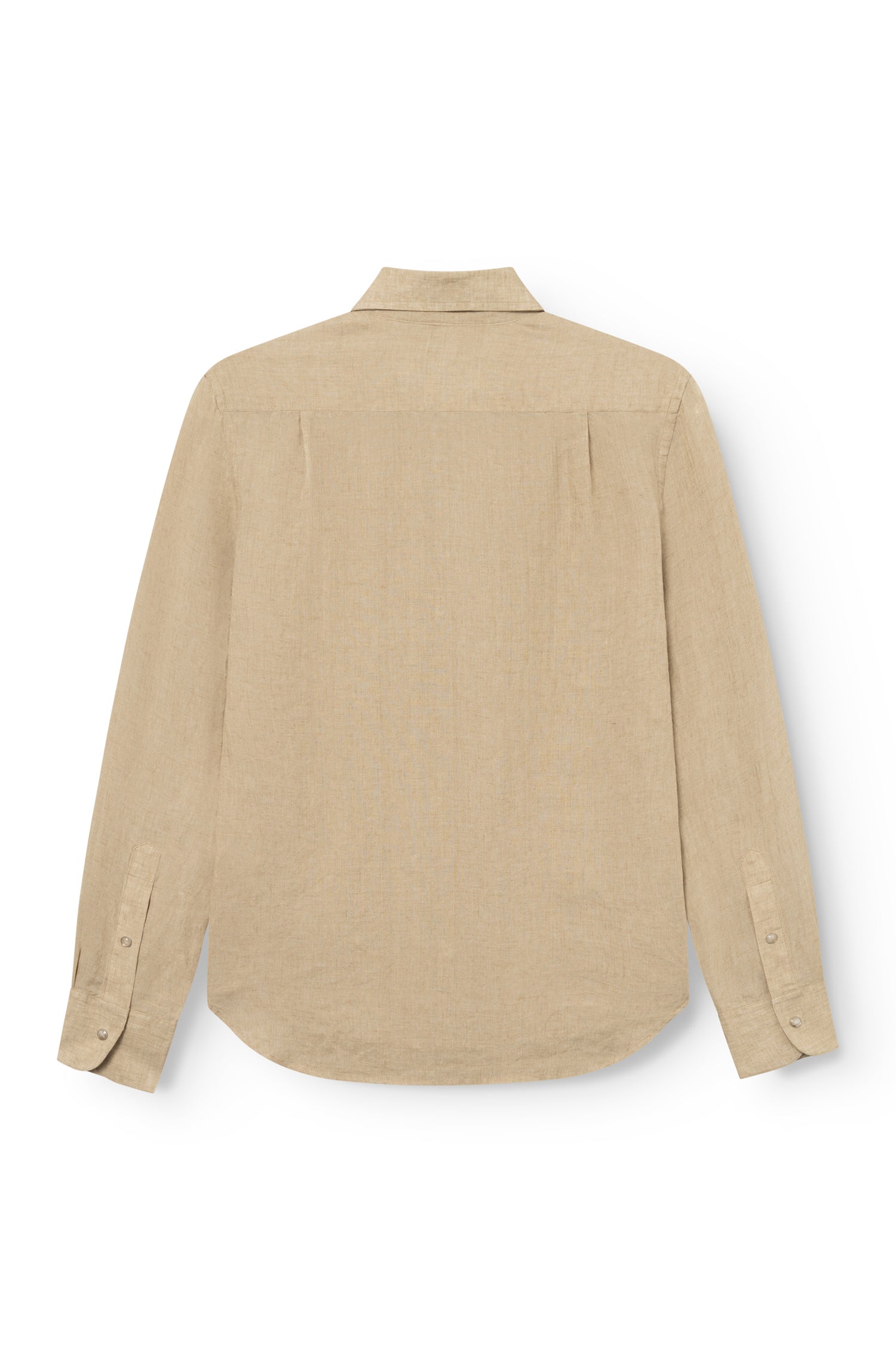 Vue arrière de la chemise homme lin camel avec pli dos — AD 73 Ace Denim Paris