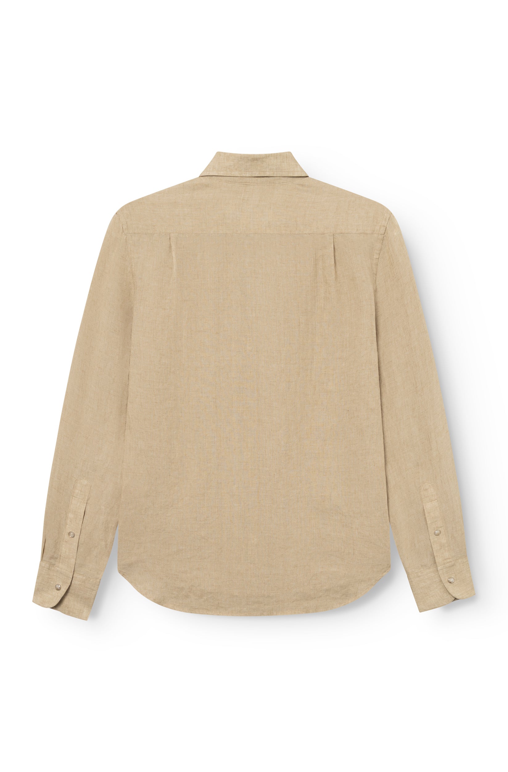 Vue arrière de la chemise homme lin camel avec pli dos — AD 73 Ace Denim Paris