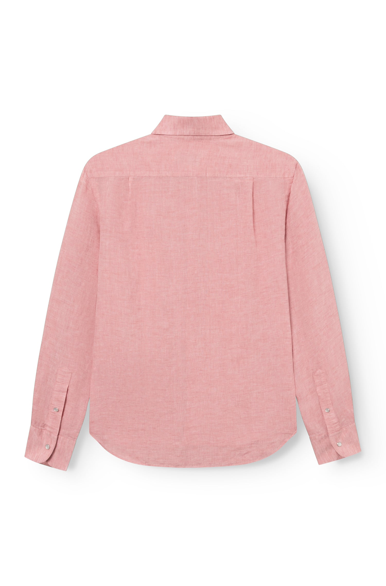 Vue arrière de la chemise homme lin rose avec pli dos — AD 73 Ace Denim Paris