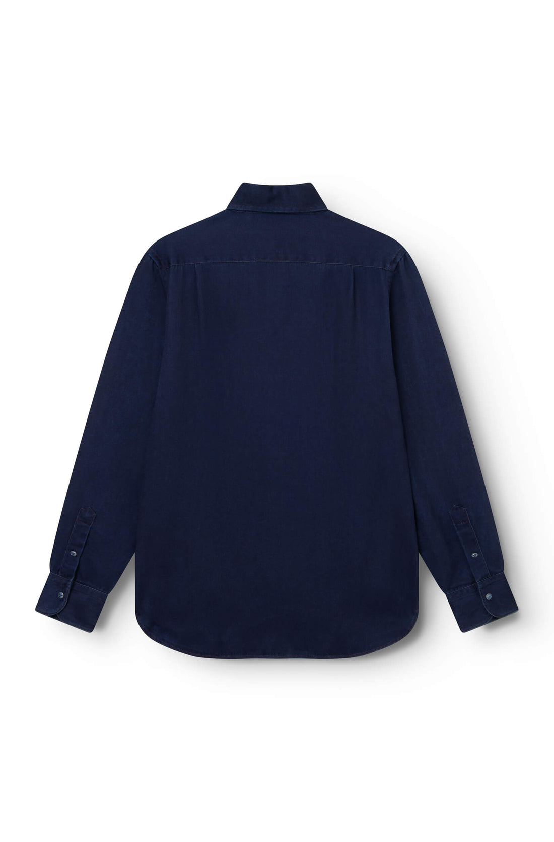 AD 73 lyocell shirt in indigo, back view — Ace Denim Paris