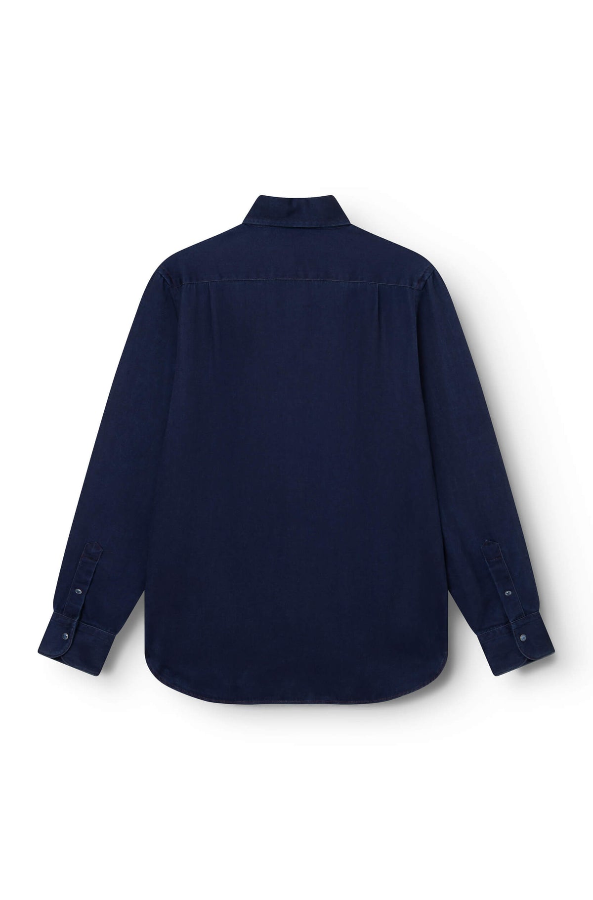 AD 73 lyocell shirt in indigo, back view — Ace Denim Paris