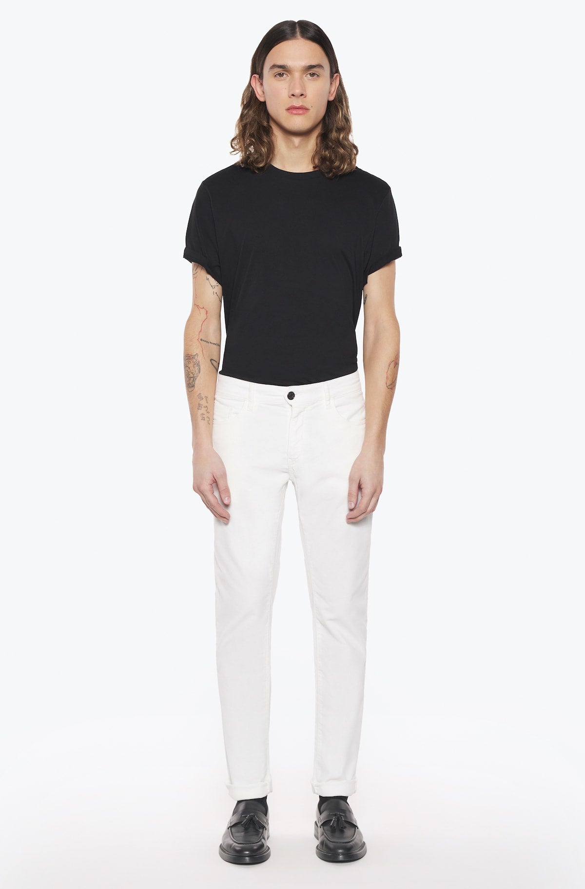 Pantalon velours homme blanc cassé Vue 2 - Ace Denim Paris