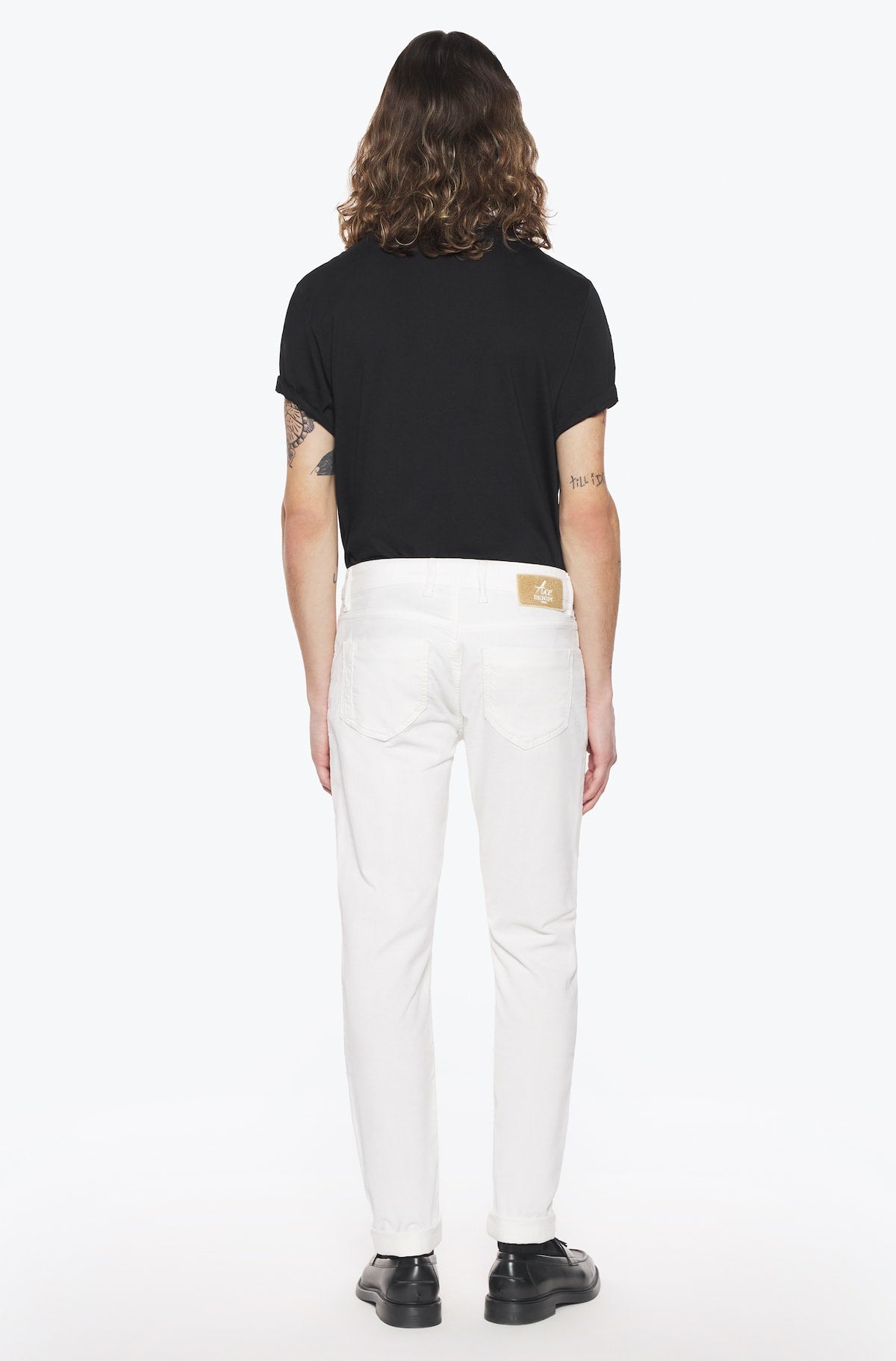 Pantalon velours homme blanc cassé Vue 4 - Ace Denim Paris