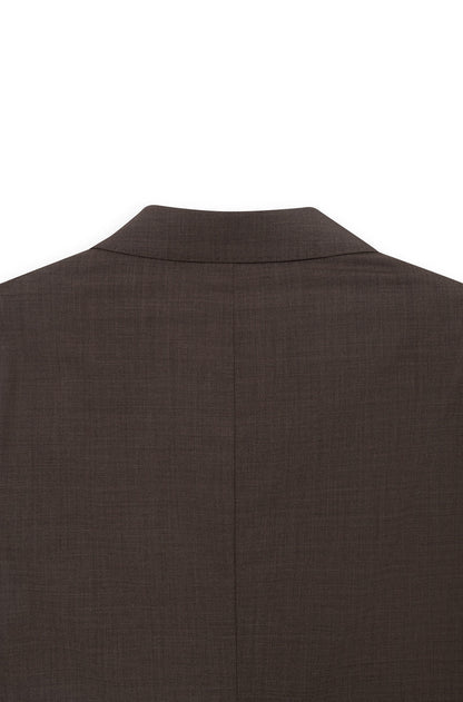 ace denim - blazer croisé marron - col arrière