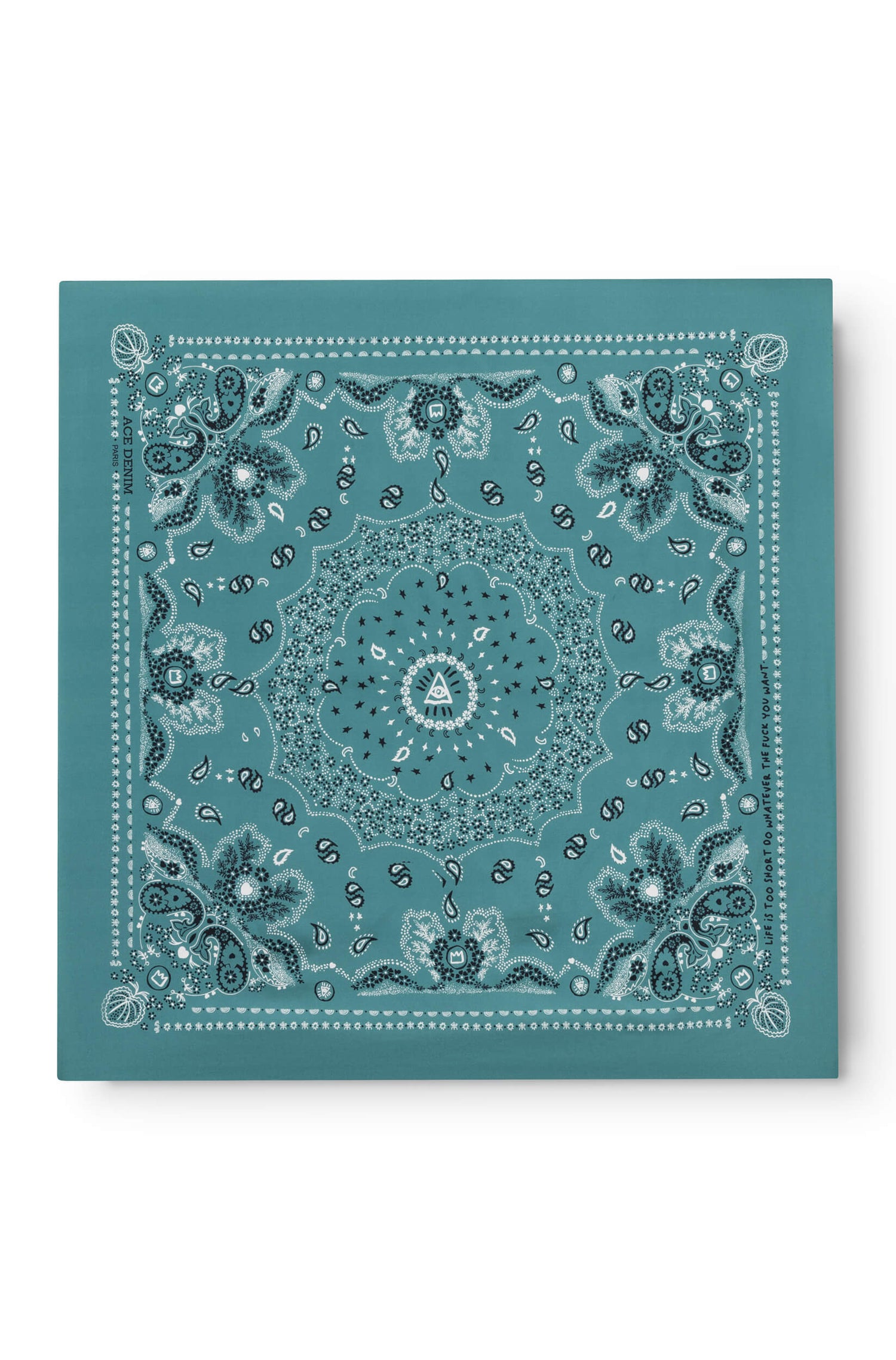 Foulard en soie homme turquoise profond - Ace Denim Paris