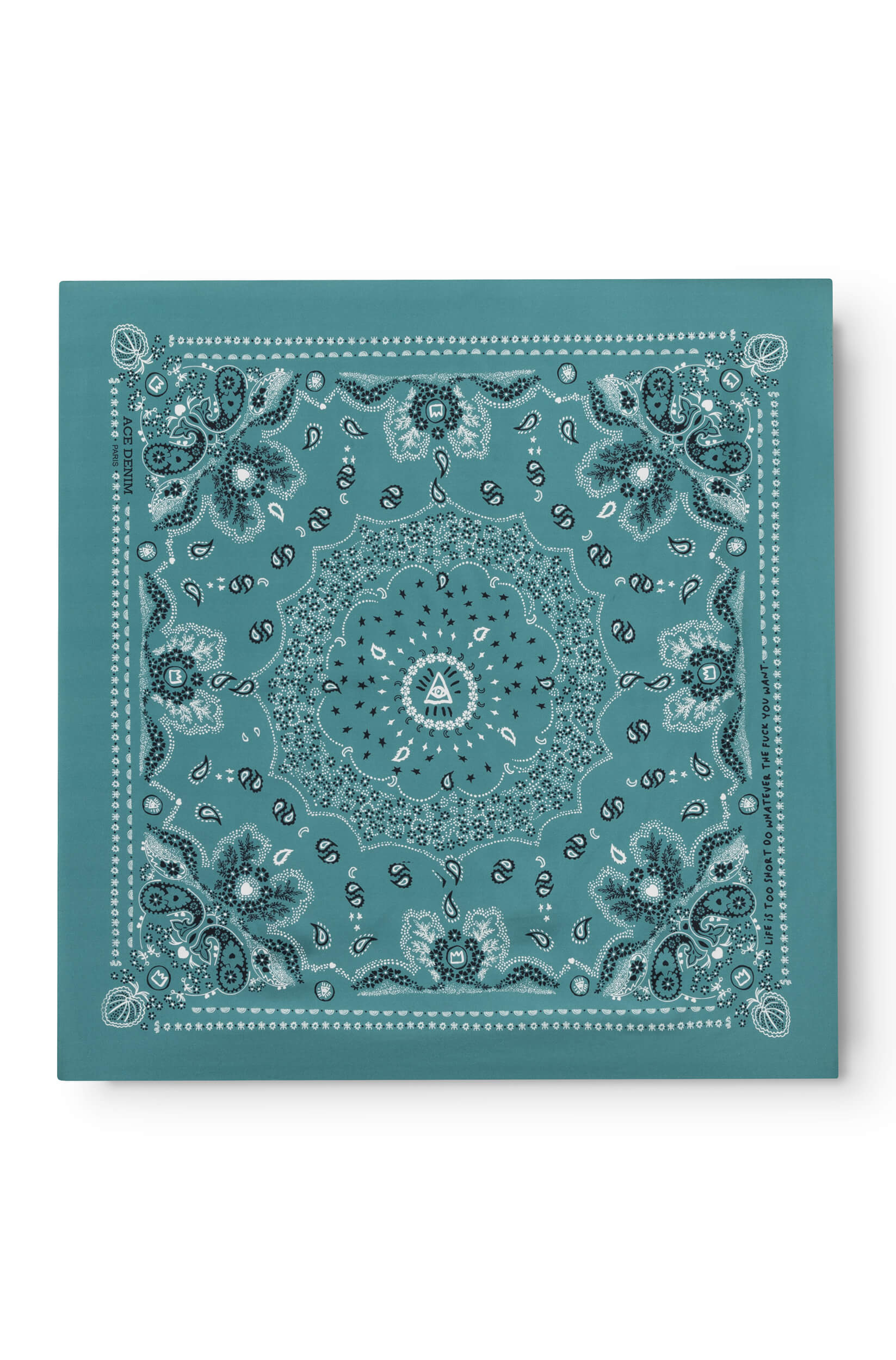 Foulard en soie homme turquoise profond - Ace Denim Paris