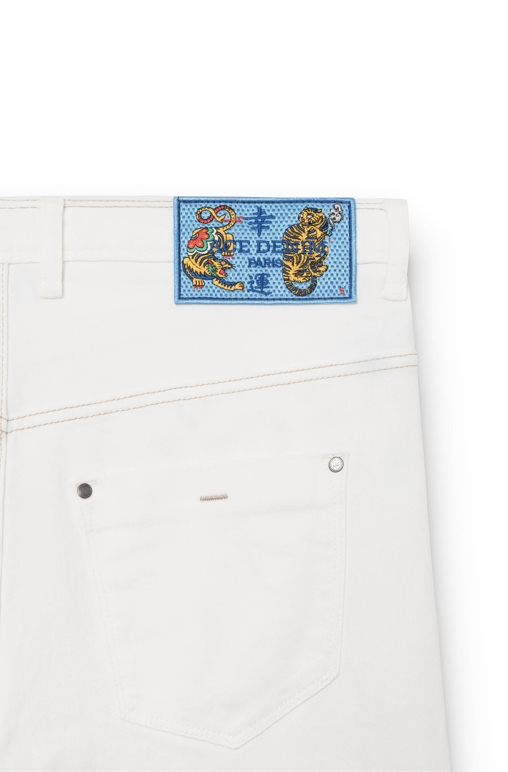 White Japanese selvedge denim jeans for men — Ace Denim Paris