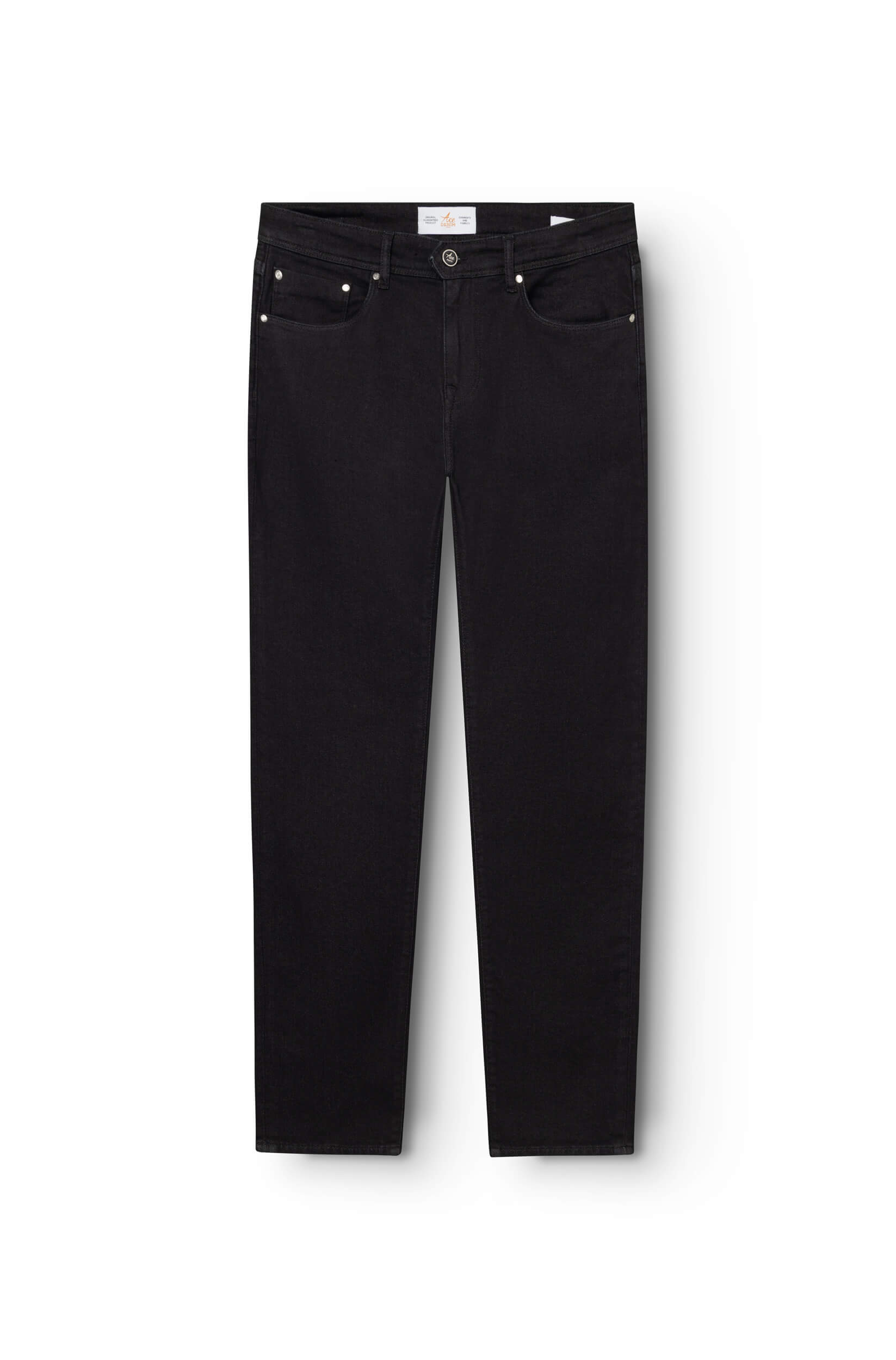 Jean relaxed homme noir en toile Candiani, vue de face — AD 33 Ace Denim Paris