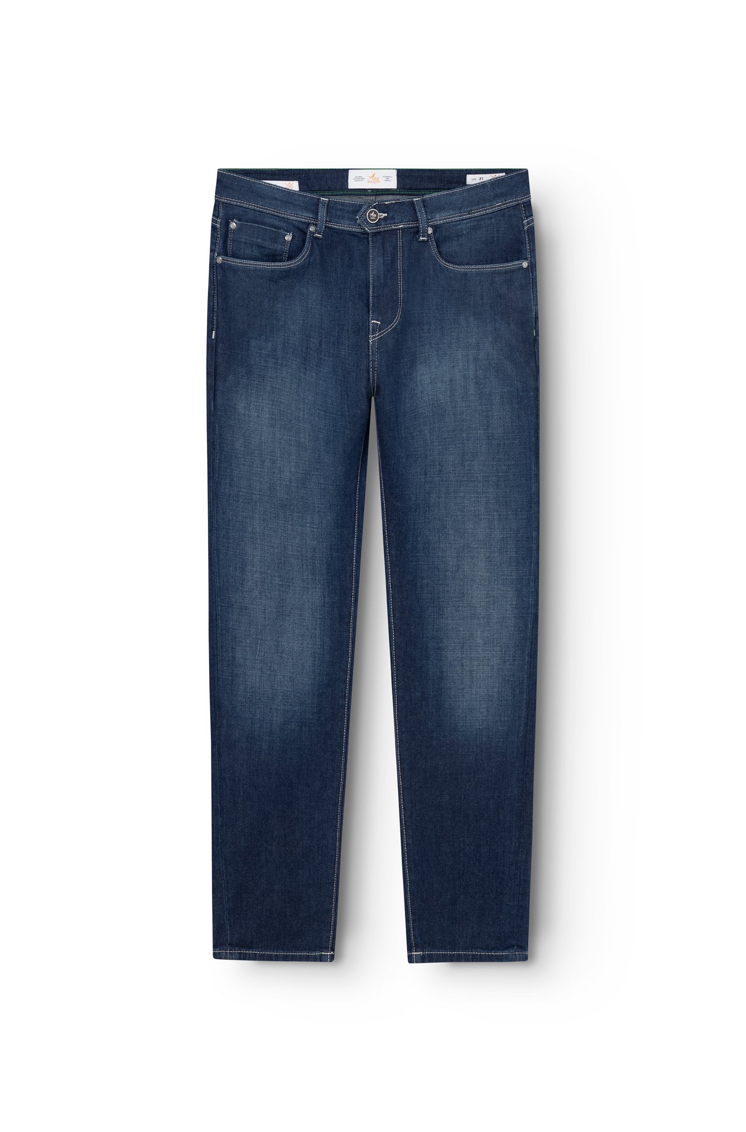 Jean homme coupe relaxed dark stone, vue de face — AD 33 Ace Denim Paris