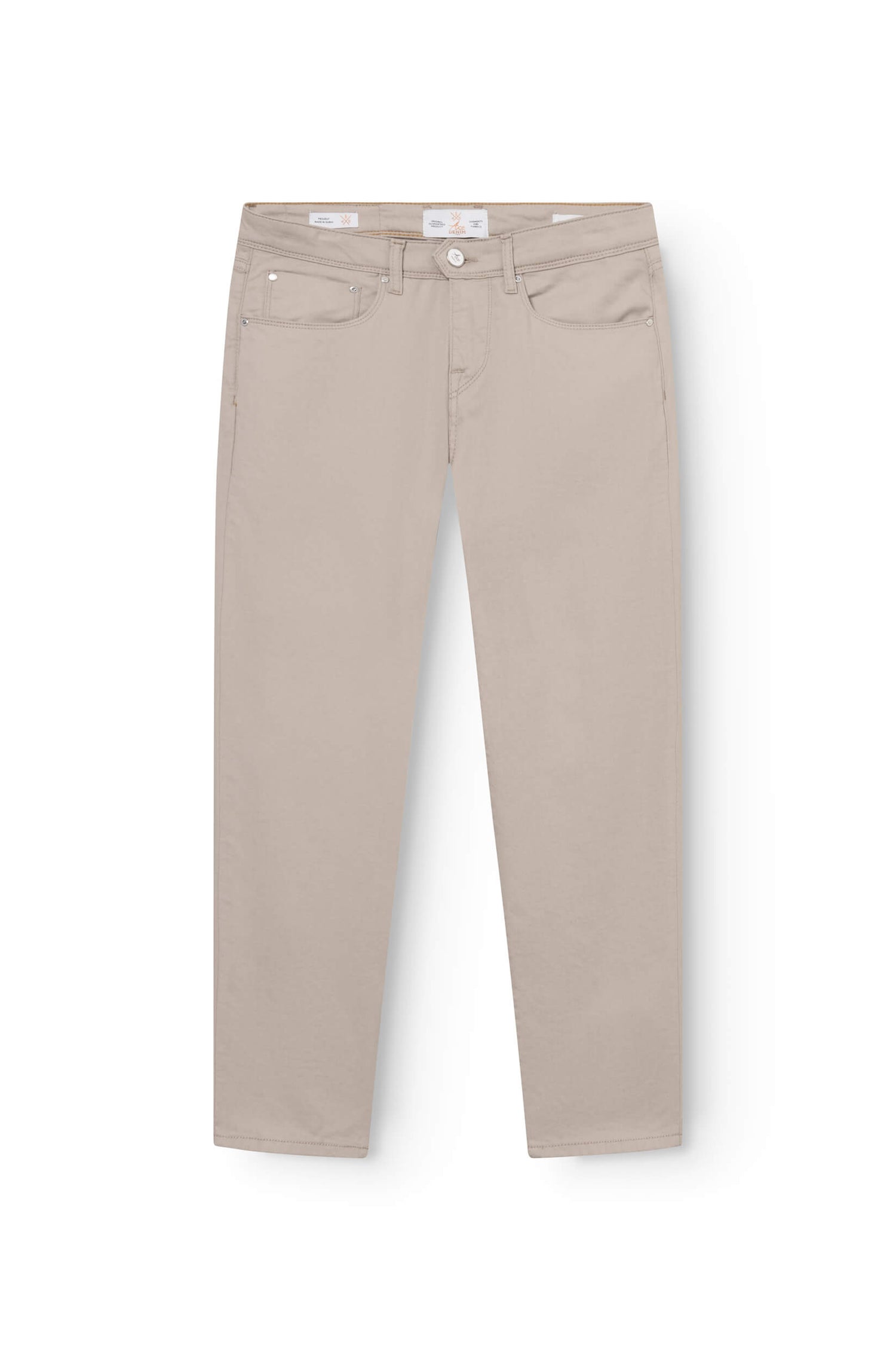 jeans slim en coton et lin beige pour homme