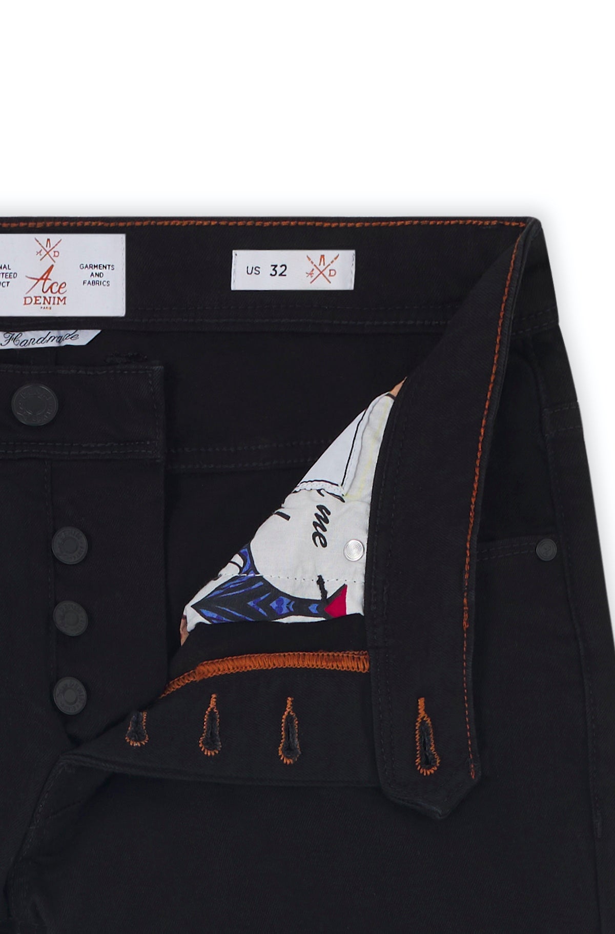 Jeans slim homme noir overdye Vue 2 - Ace Denim Paris