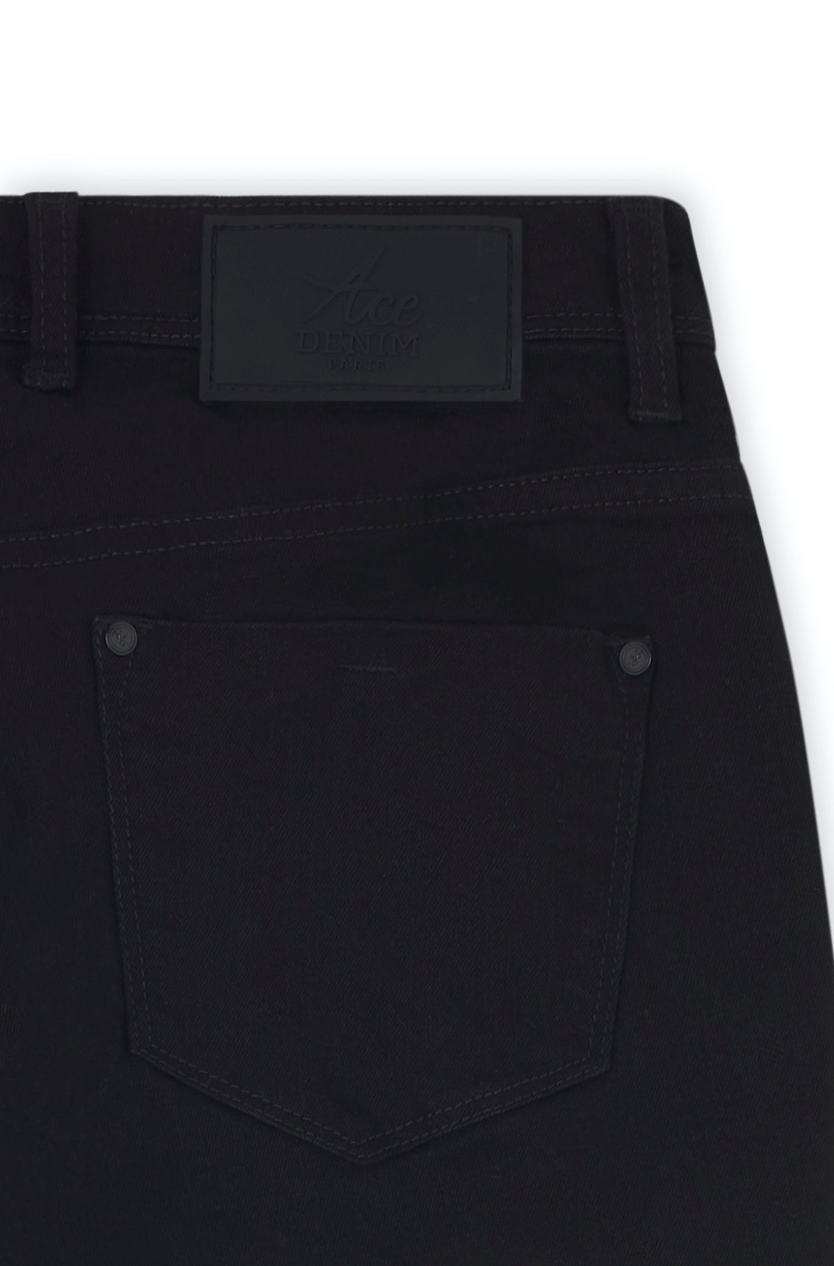 Jeans slim homme noir overdye Vue 4 - Ace Denim Paris