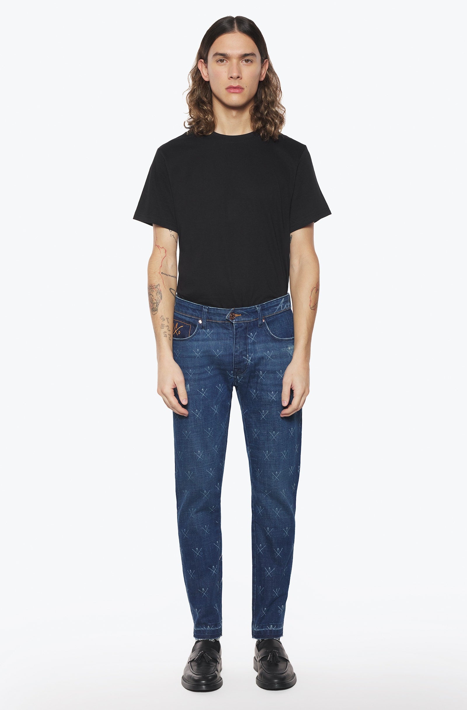 Jeans slim homme pierre foncé all over - Ace Denim Paris