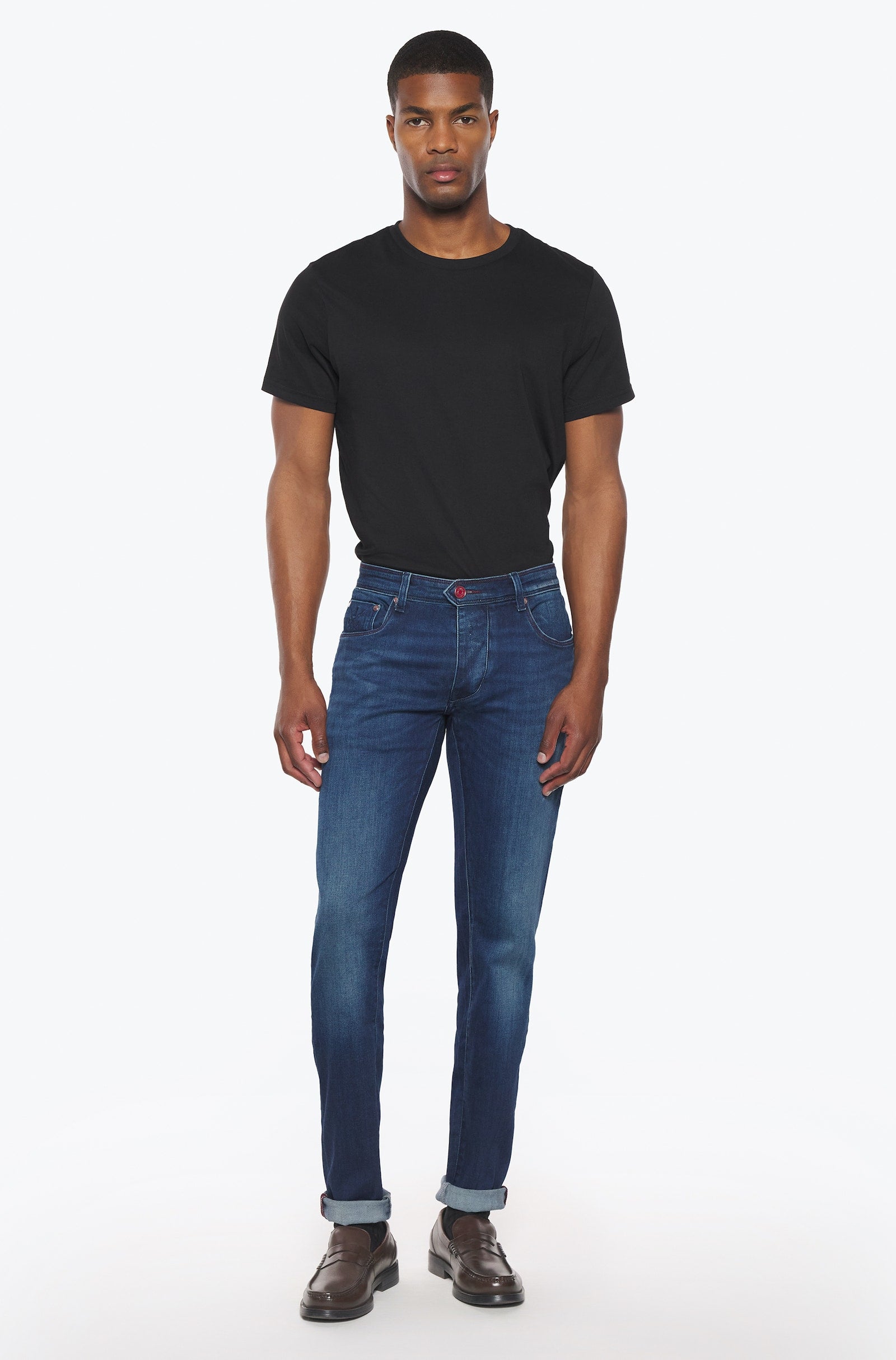 Jeans slim homme pierre moyen bordeaux Vue 2 - Ace Denim Paris