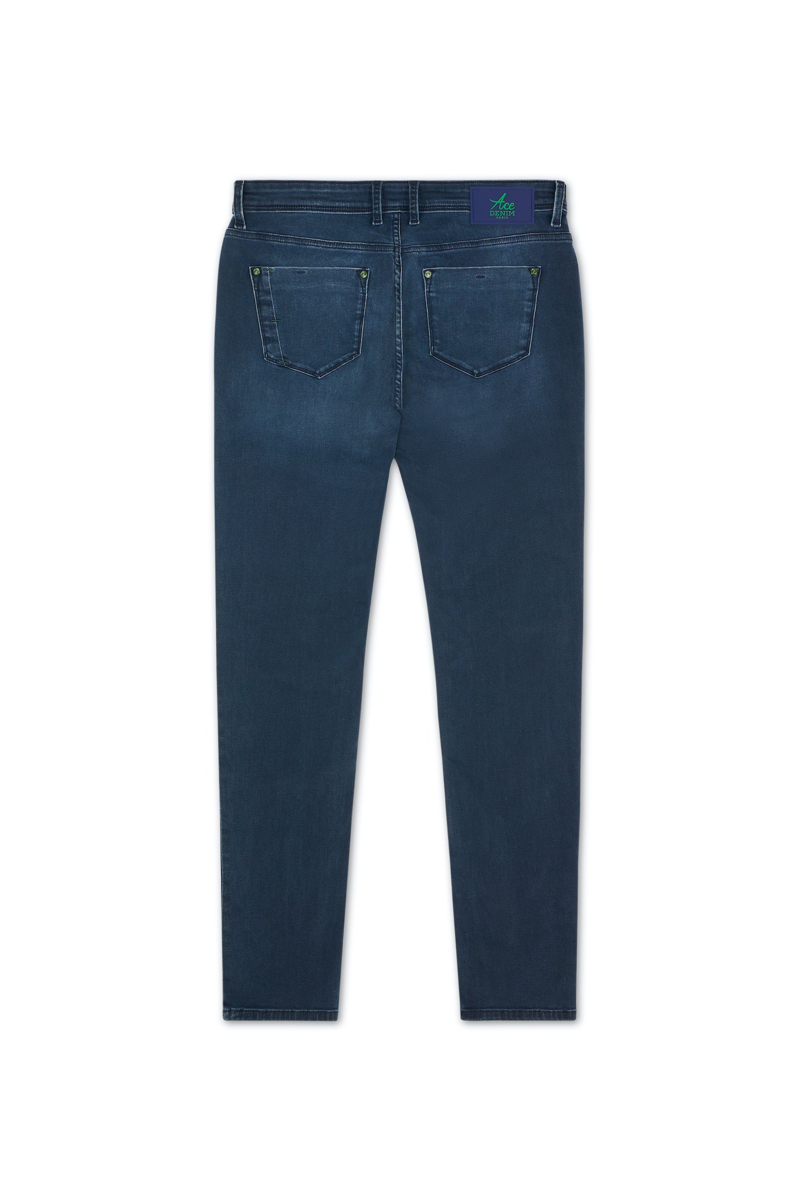 Jeans slim homme bleu foncé vert Vue 5 - Ace Denim Paris