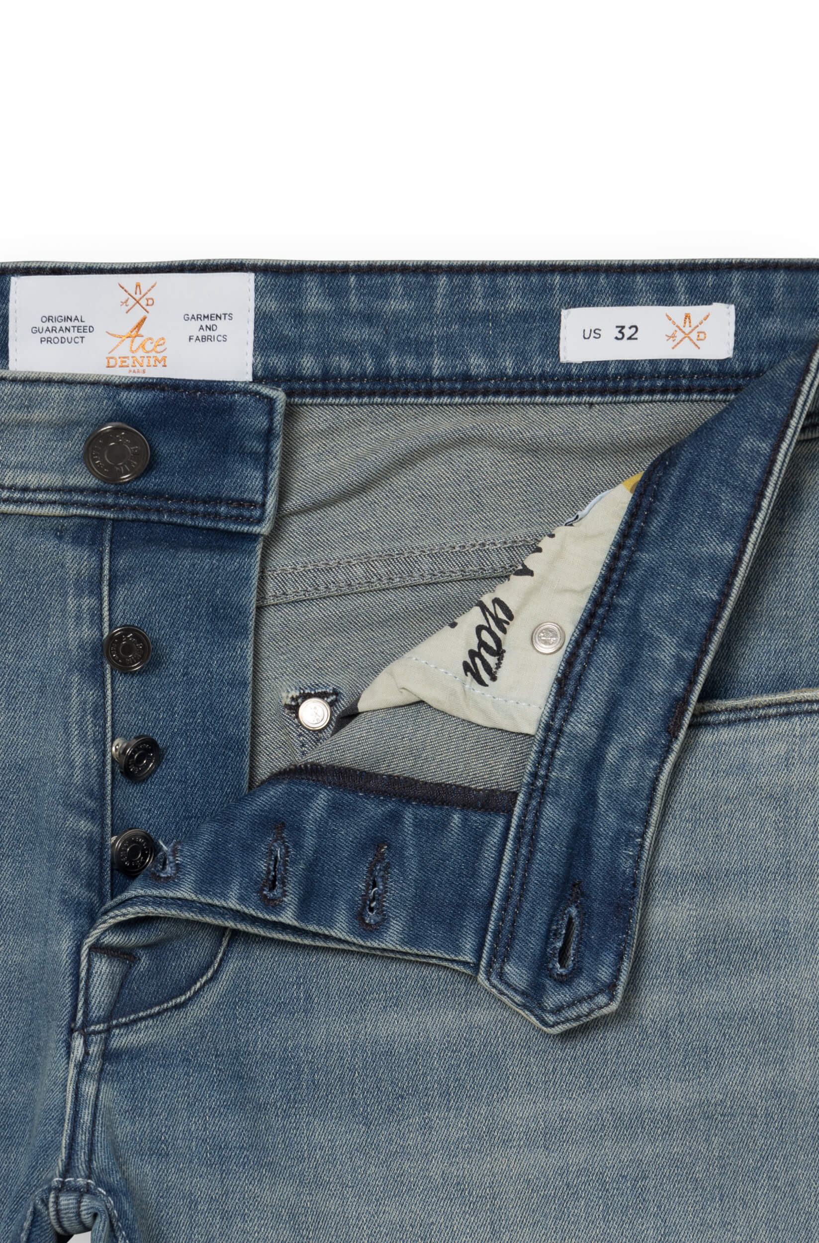 Jeans slim homme bleu sable Vue 2 - Ace Denim Paris