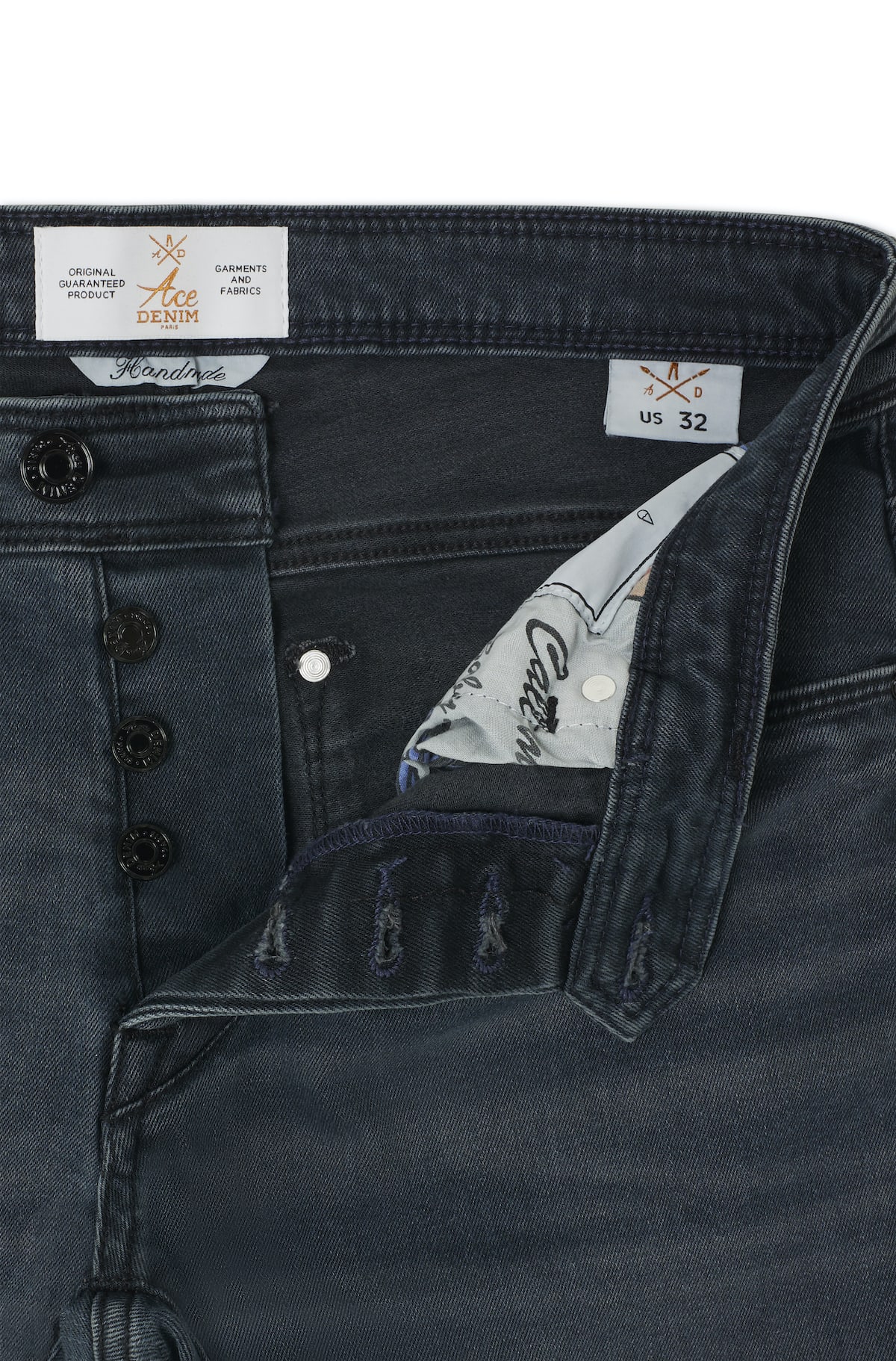 Jeans slim homme bleu gris Vue 2 - Ace Denim Paris