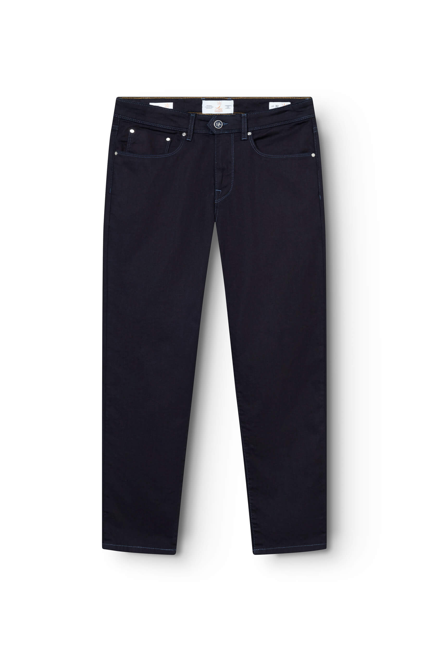 slim jeans in raw cotton and flax for men