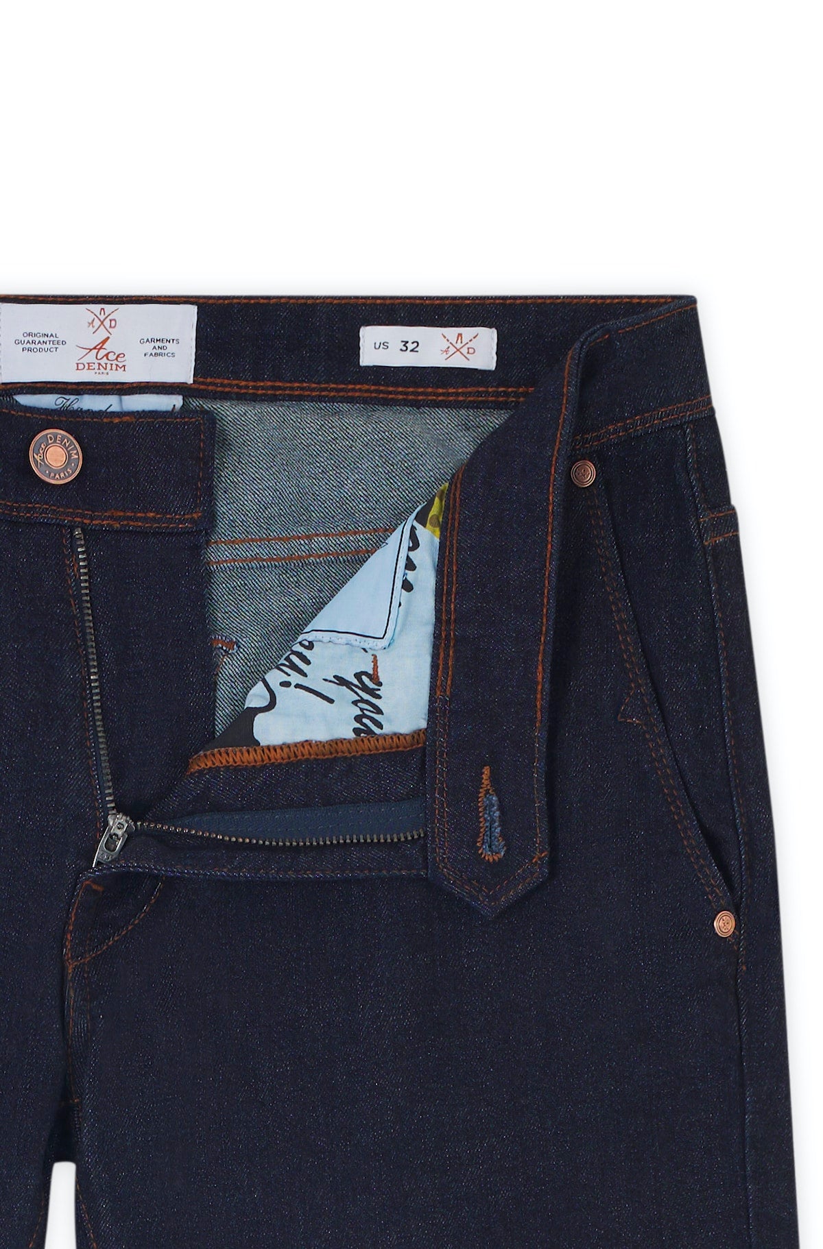 Pantalon Milano homme brut indigo Vue 2 - Ace Denim Paris