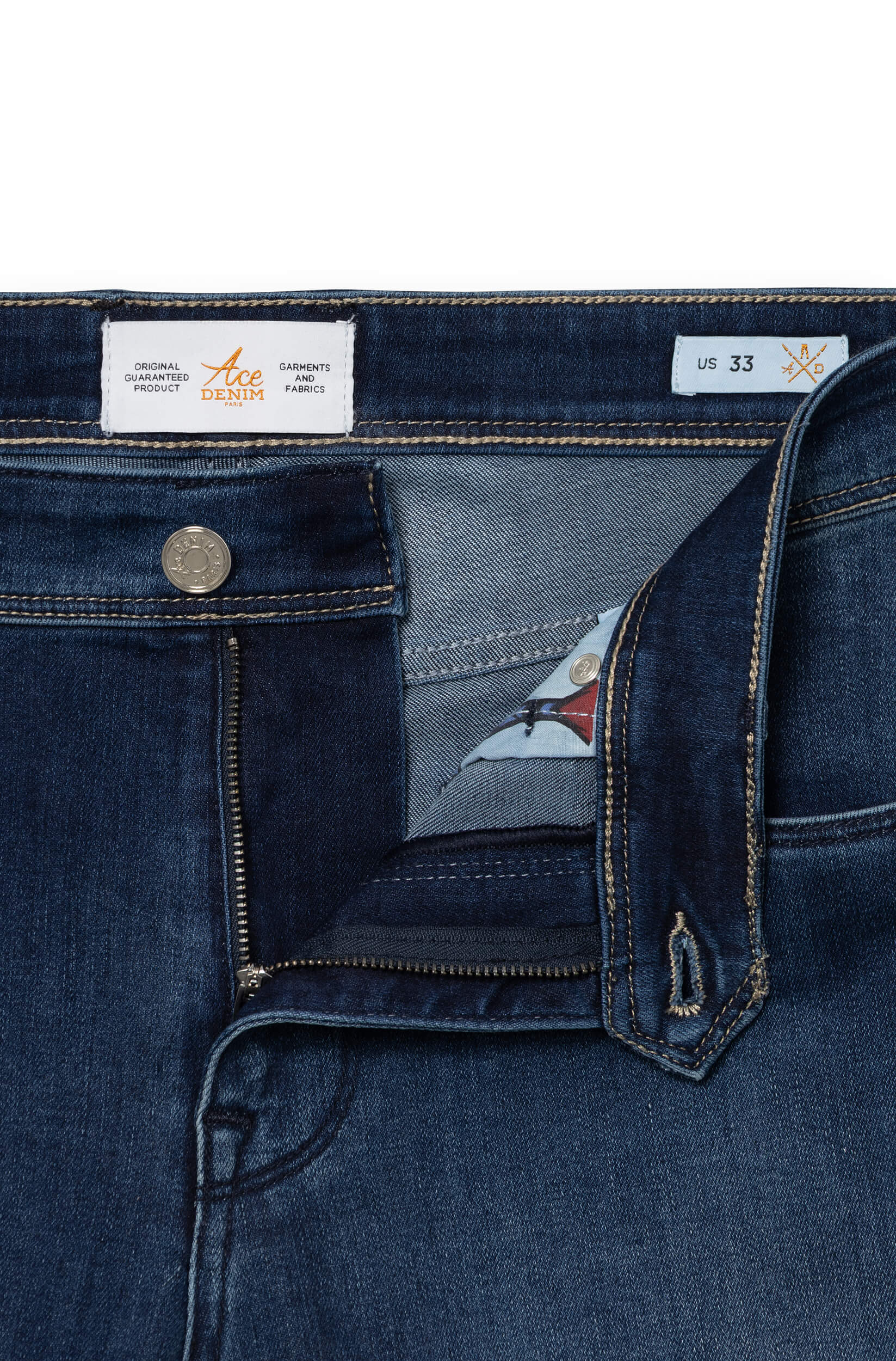 Jeans slim homme pierre foncé beige Vue 3 - Ace Denim Paris