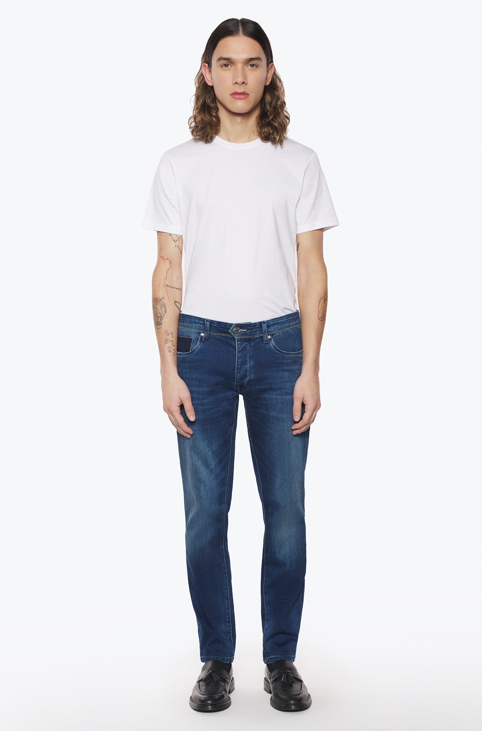 Jeans slim homme pierre foncé beige Vue 2 - Ace Denim Paris