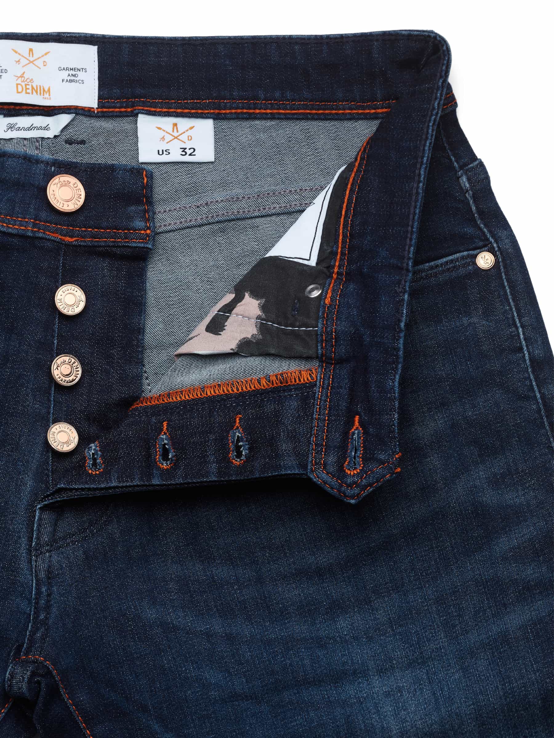 Jeans slim homme pierre foncé orange Vue 2 - Ace Denim Paris
