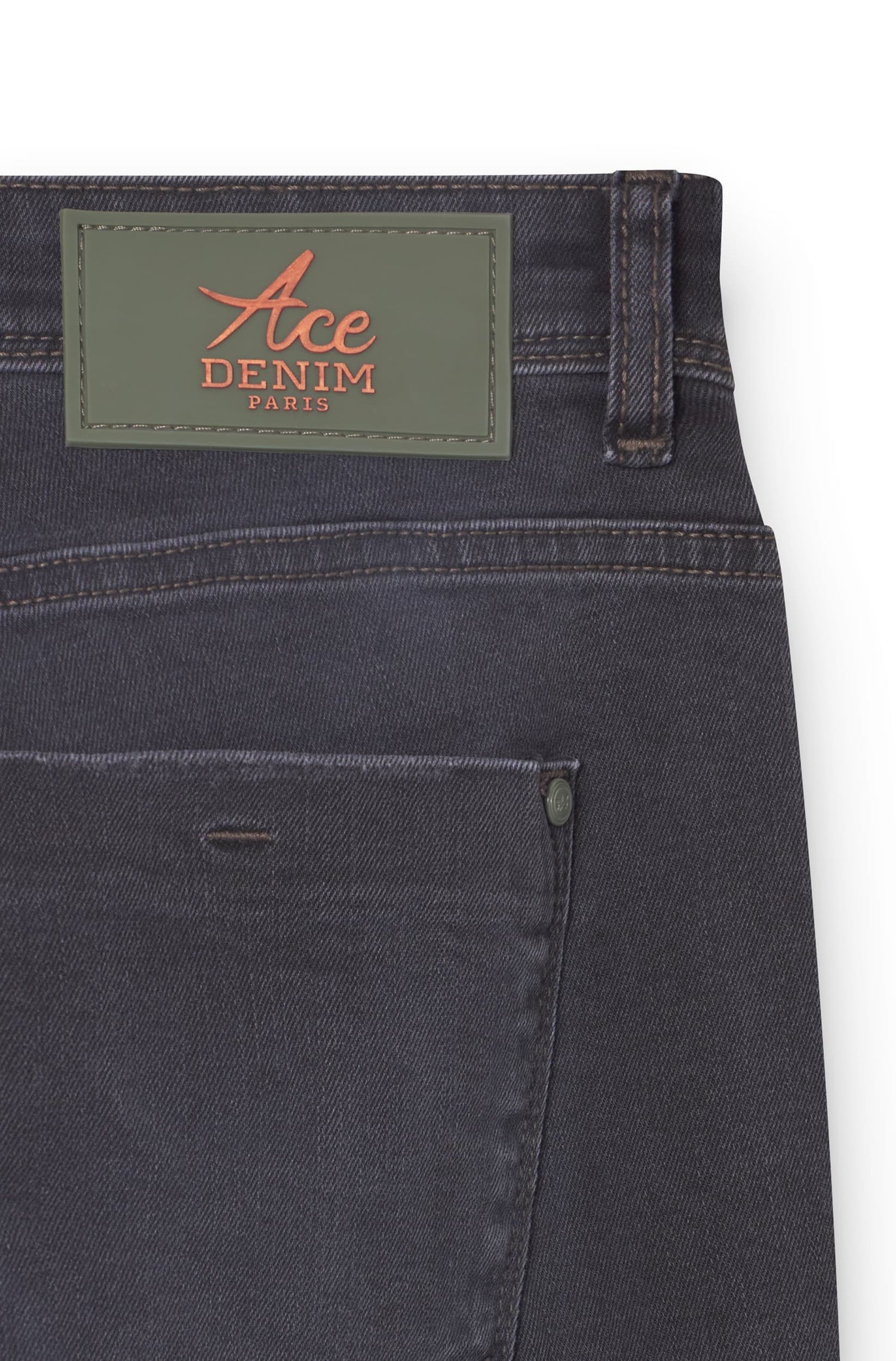 Jeans slim homme gris foncé kaki Vue 6 - Ace Denim Paris