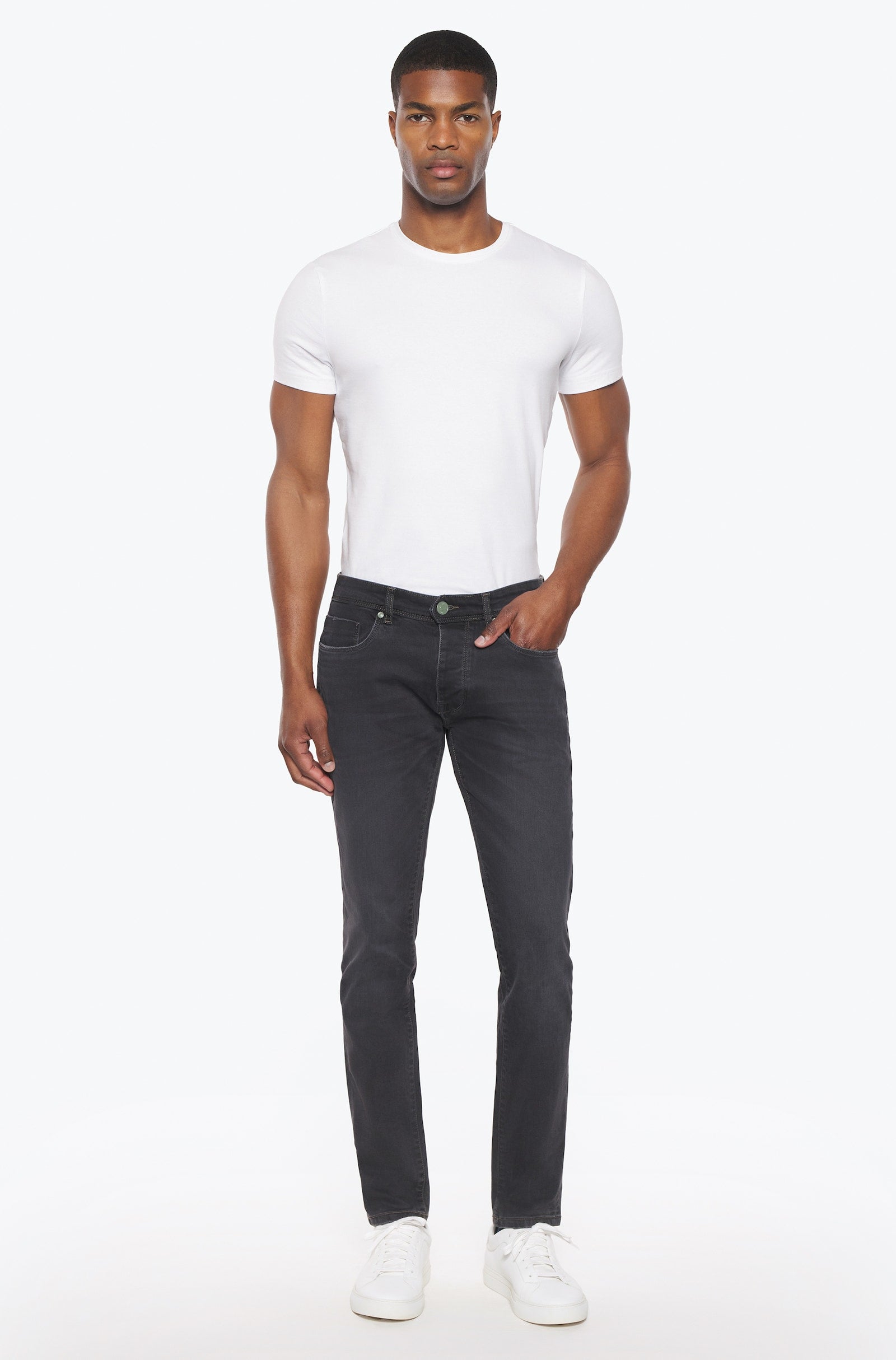 Jeans slim homme gris foncé kaki Vue 2 - Ace Denim Paris