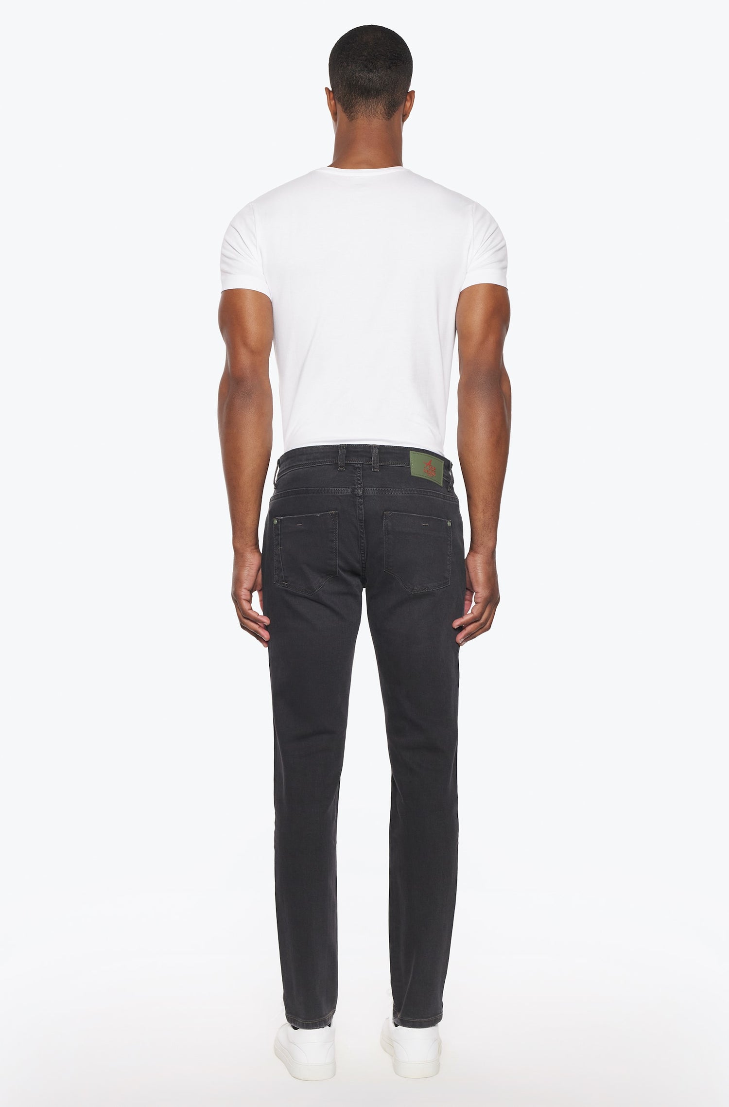 Jeans slim homme gris foncé kaki Vue 4 - Ace Denim Paris