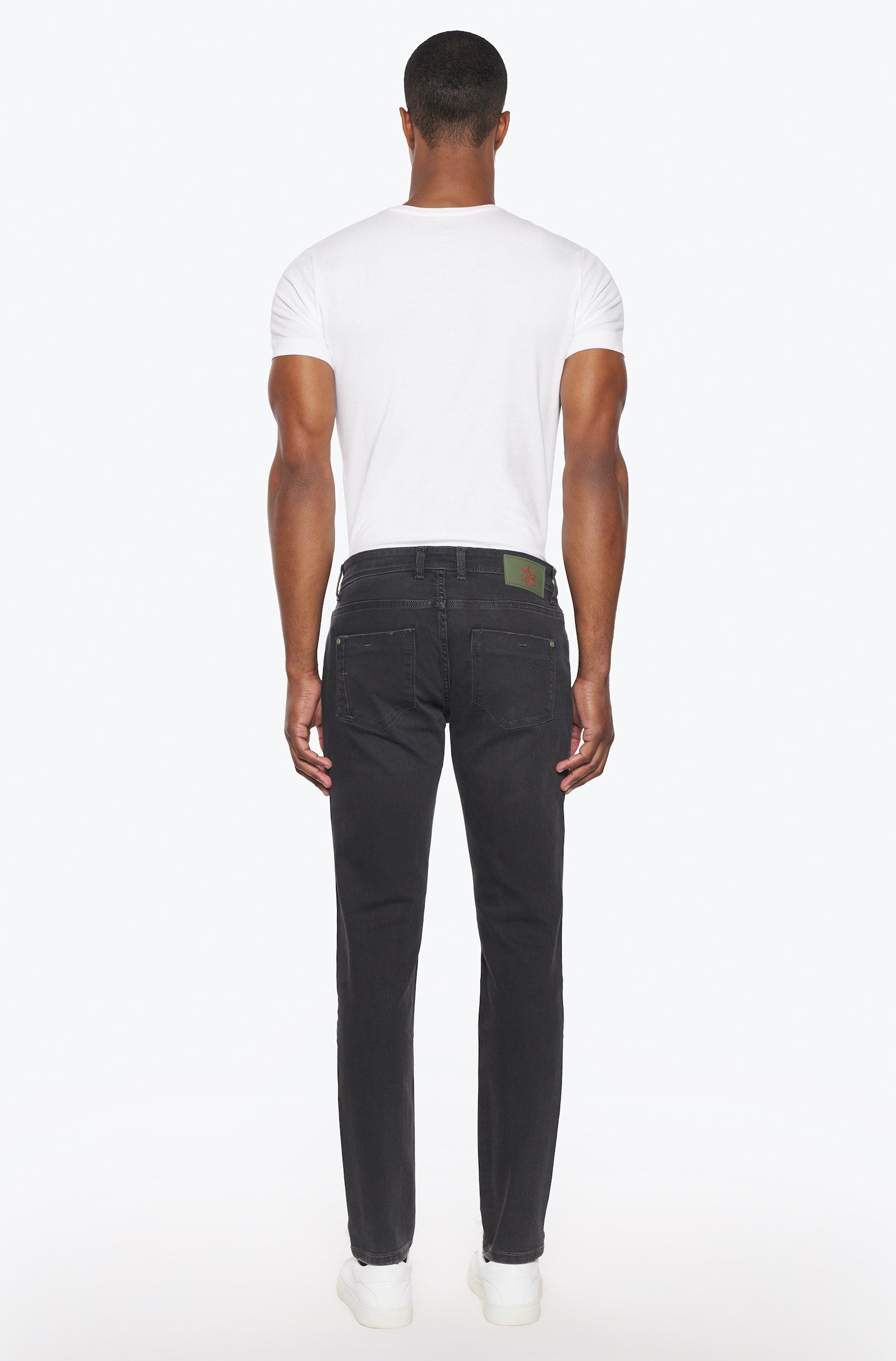 Jeans slim homme gris foncé kaki Vue 4 - Ace Denim Paris