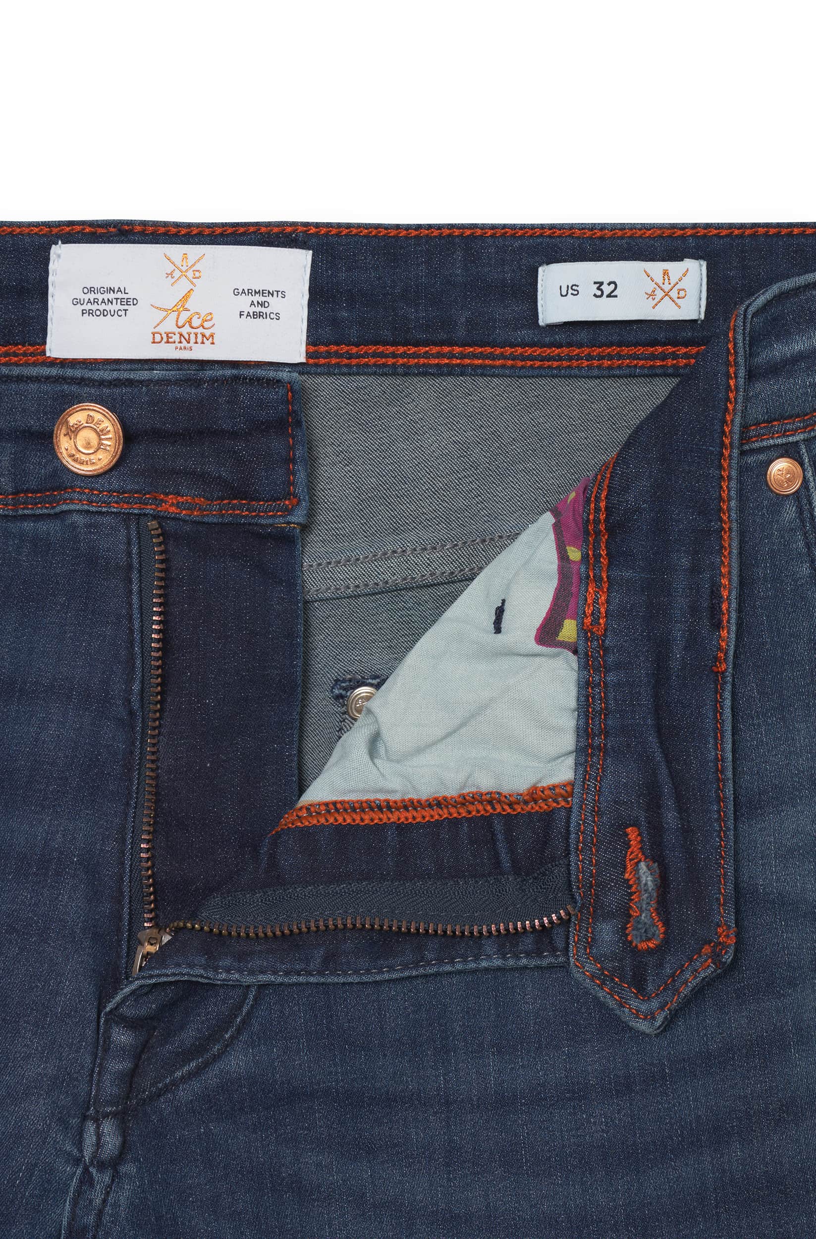 Jeans slim homme pierre foncé orange Vue 3 - Ace Denim Paris