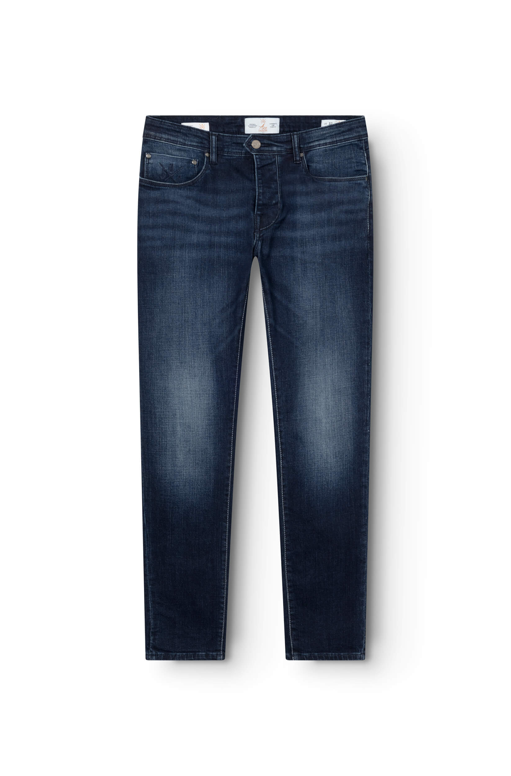 dark blue slim trousers for men