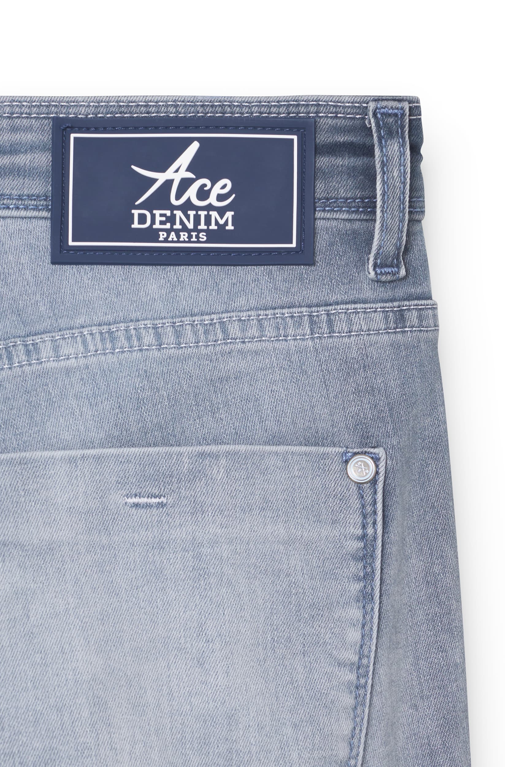Jeans slim homme bleu gris clair Vue 5 - Ace Denim Paris