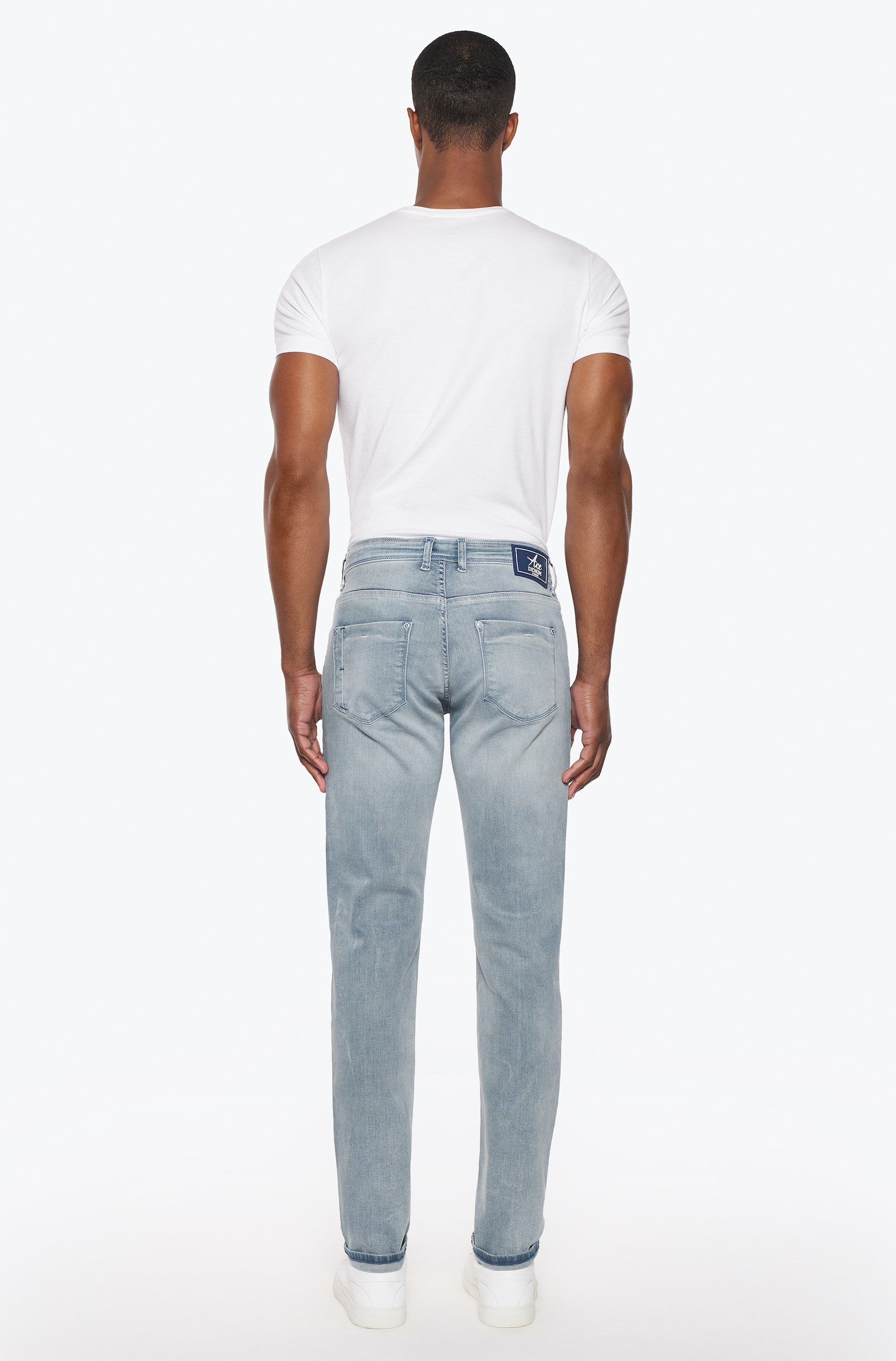 Jeans slim homme bleu gris clair Vue 3 - Ace Denim Paris