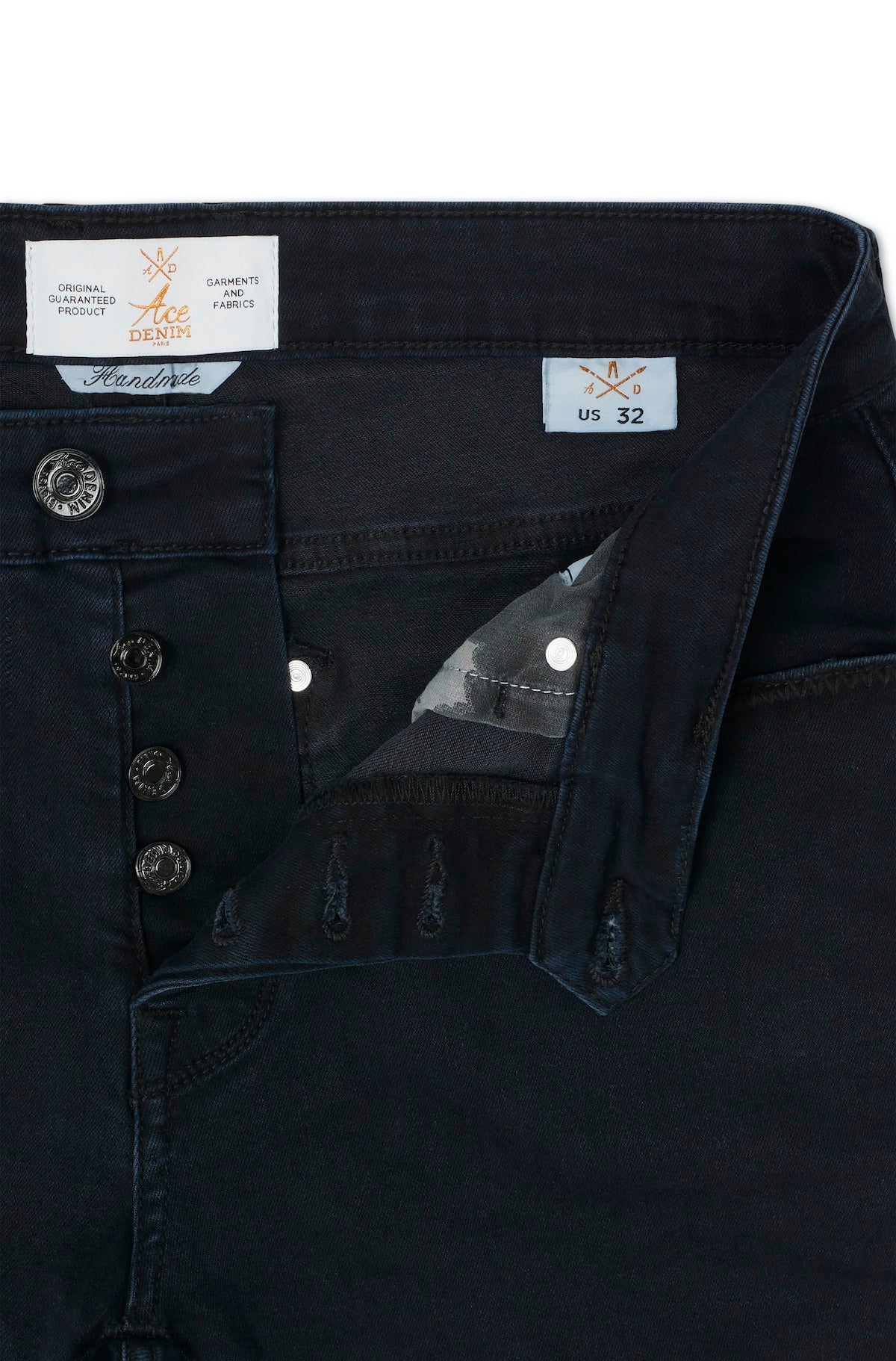 Jeans slim homme pierre moyen noir Vue 2 - Ace Denim Paris