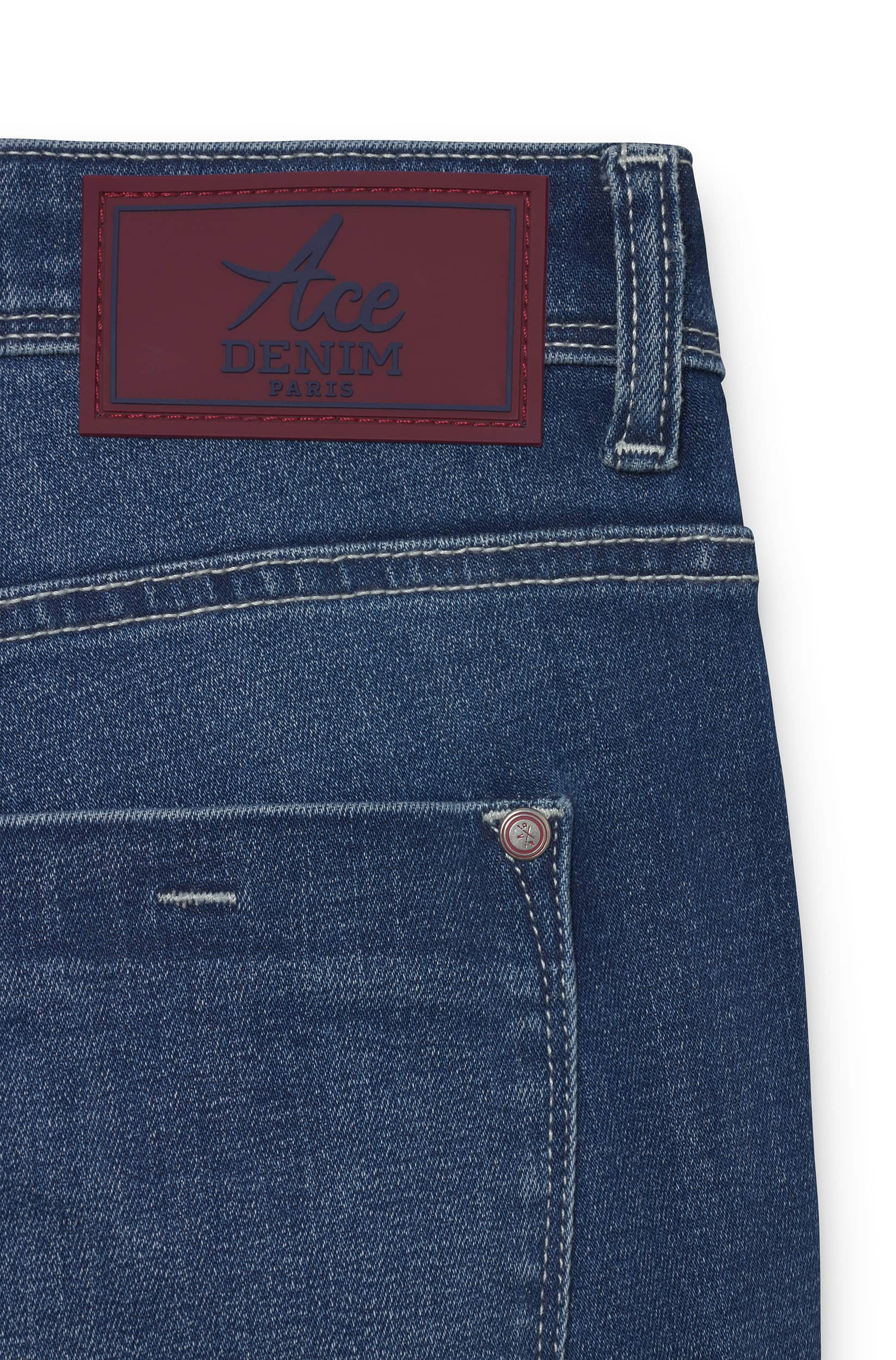 Jeans slim homme pierre moyen bordeaux Vue 6 - Ace Denim Paris