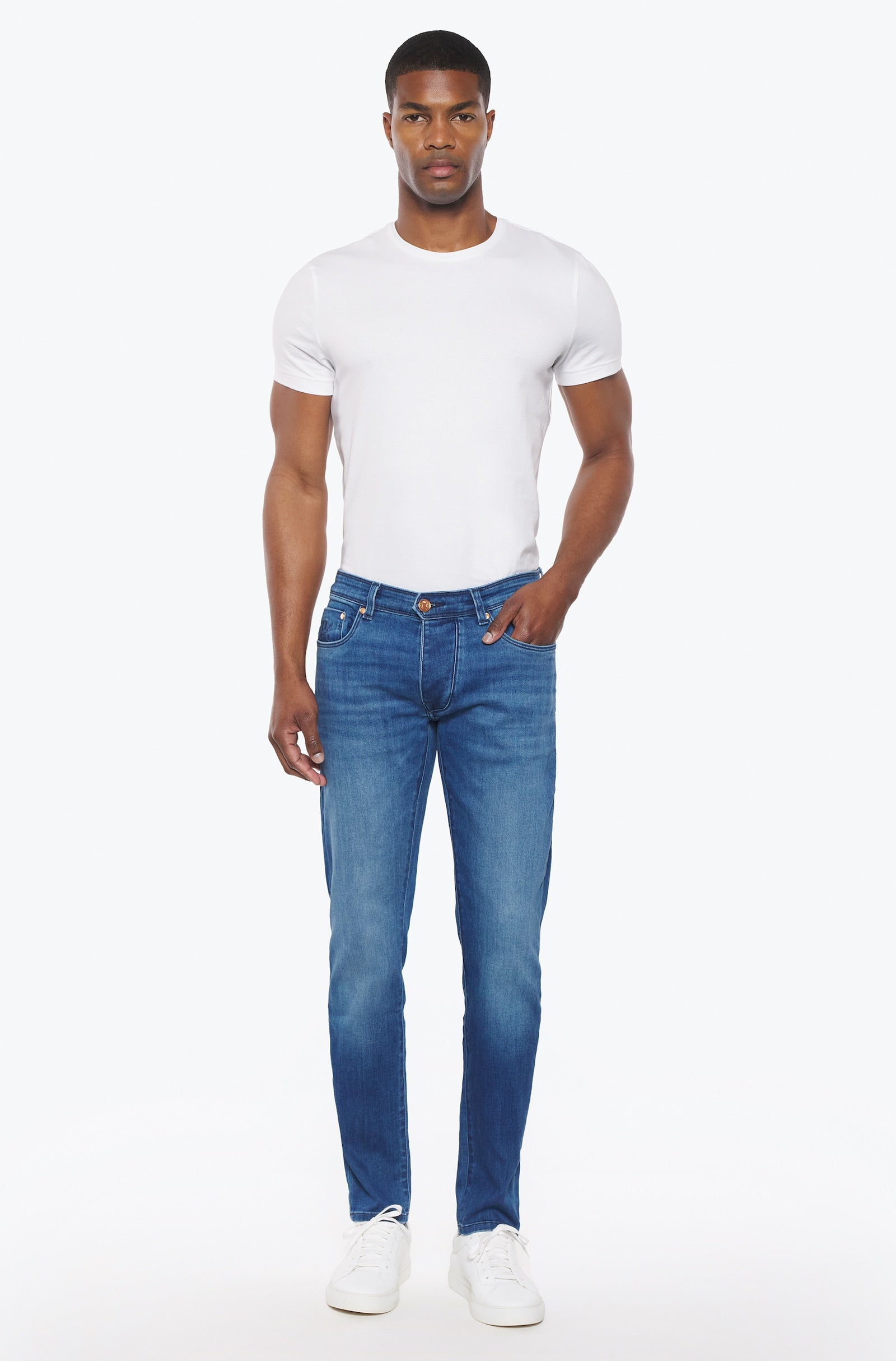 Jeans slim homme pierre moyen navy - Ace Denim Paris