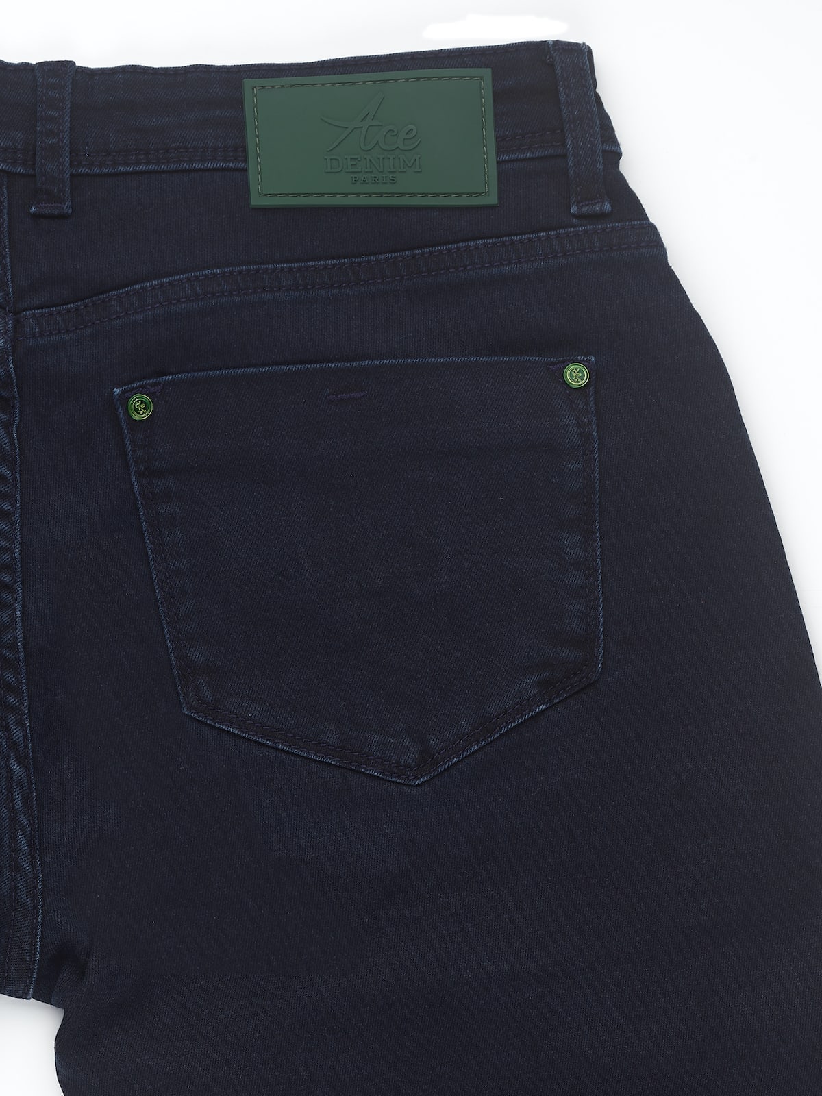 Jeans slim homme bleu nuit vert racing Vue 5 - Ace Denim Paris