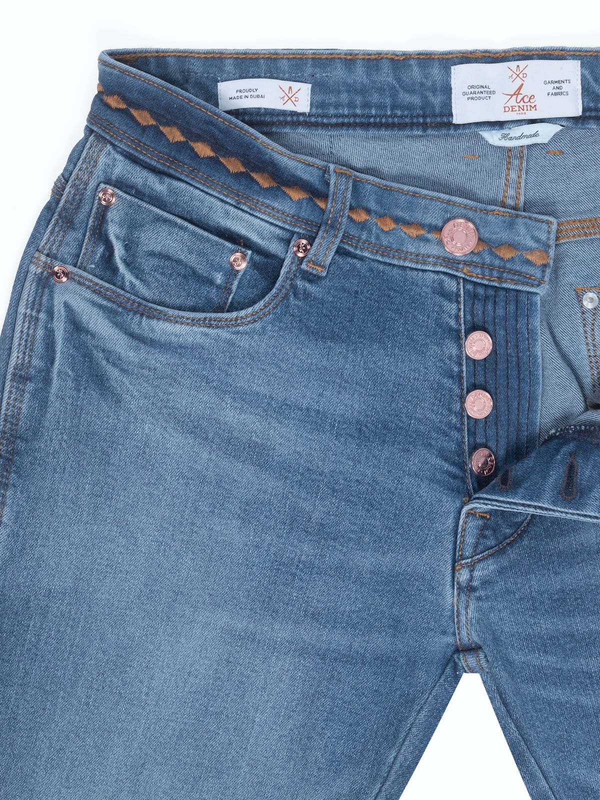Jeans slim homme stone camel Vue 2 - Ace Denim Paris