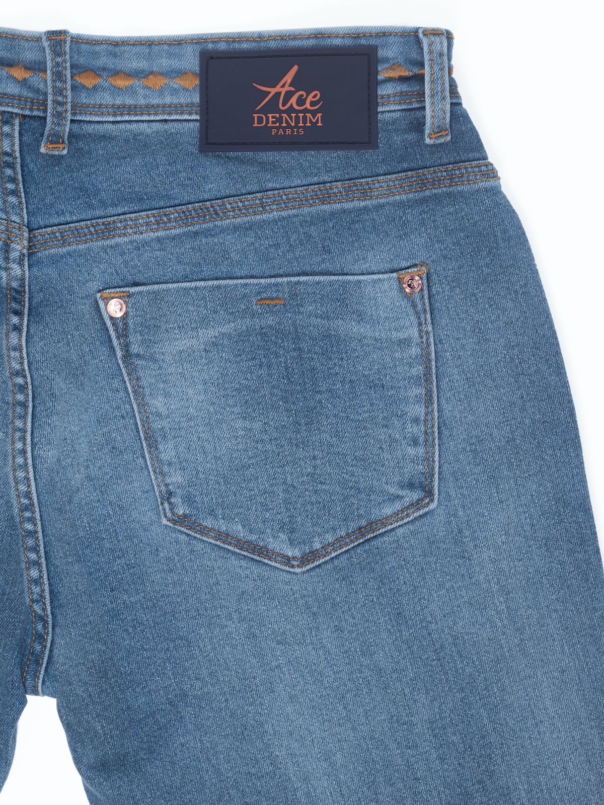 Jeans slim homme stone camel Vue 5 - Ace Denim Paris
