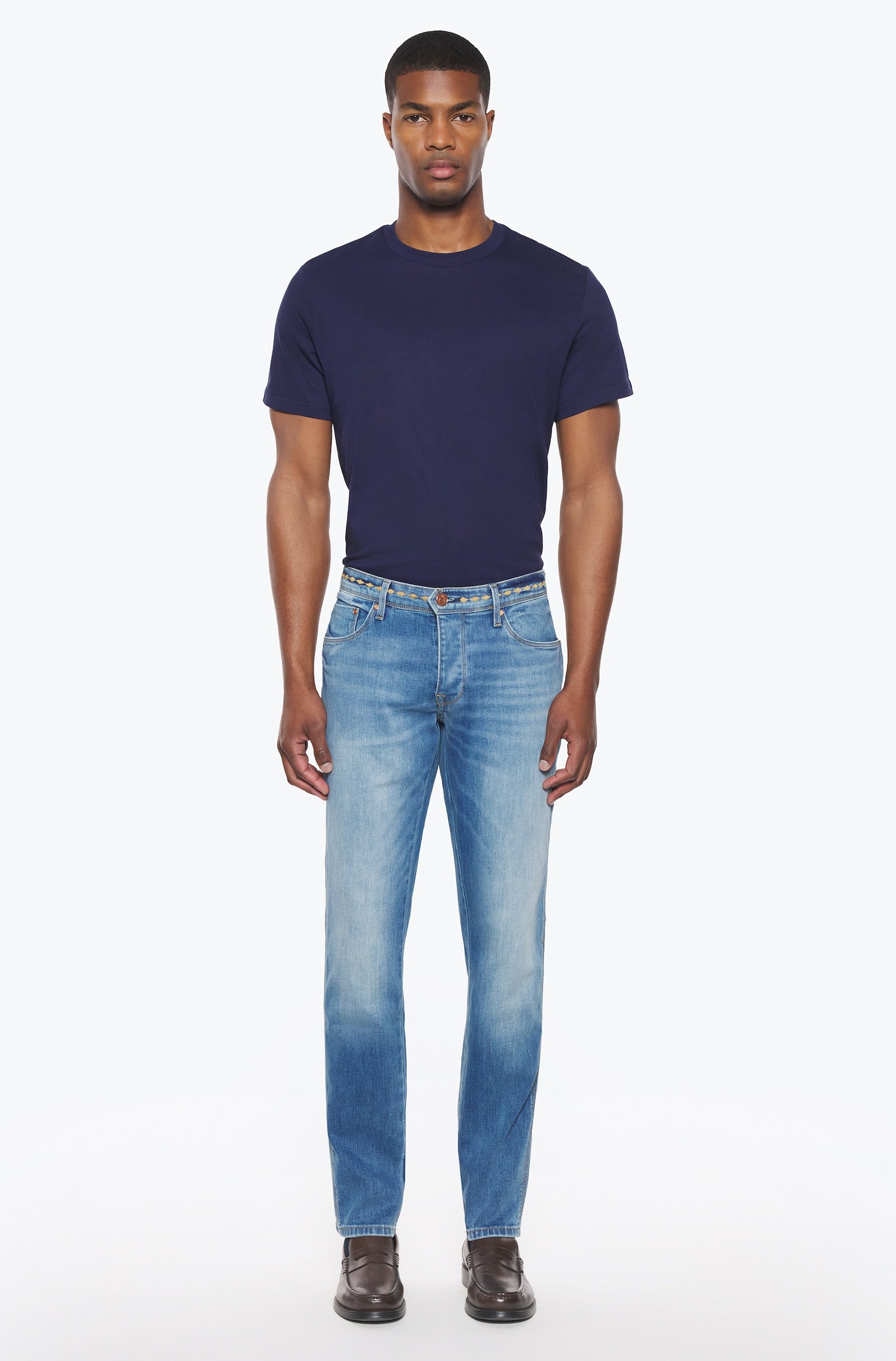 Jeans slim homme stone camel - Ace Denim Paris