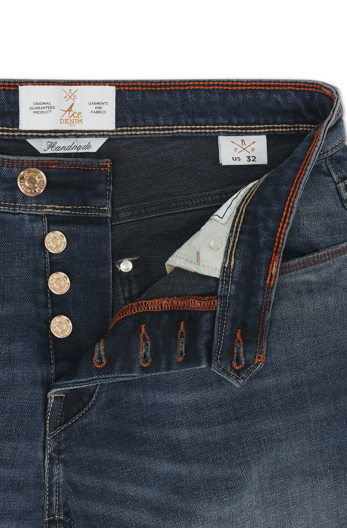 Jeans slim homme stone orange Vue 2 - Ace Denim Paris