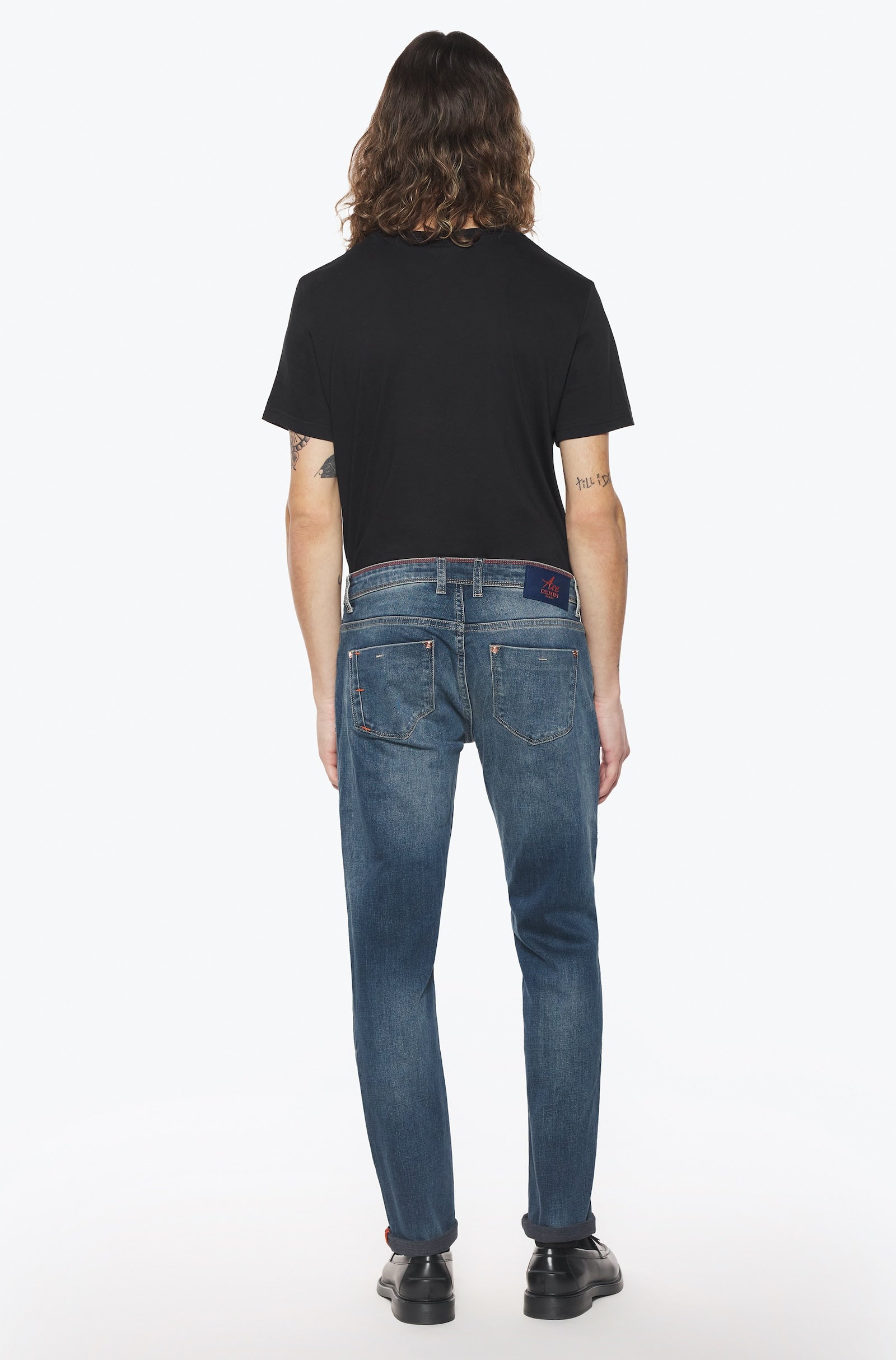 Jeans slim homme stone orange Vue 3 - Ace Denim Paris