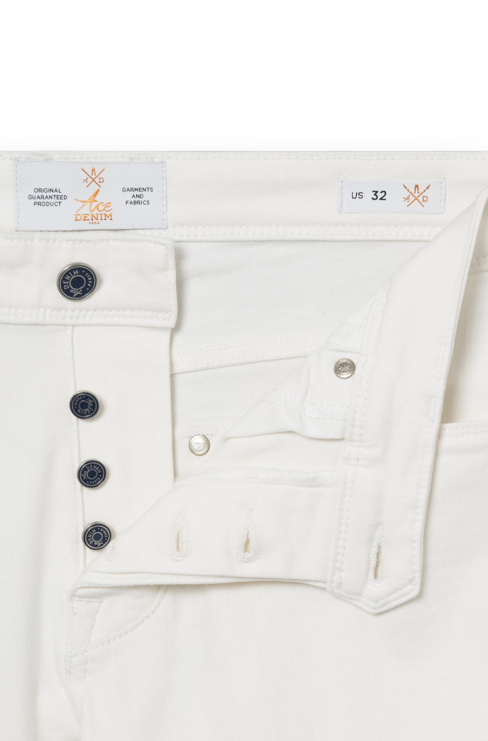 Jeans slim homme blanc Vue 2 - Ace Denim Paris