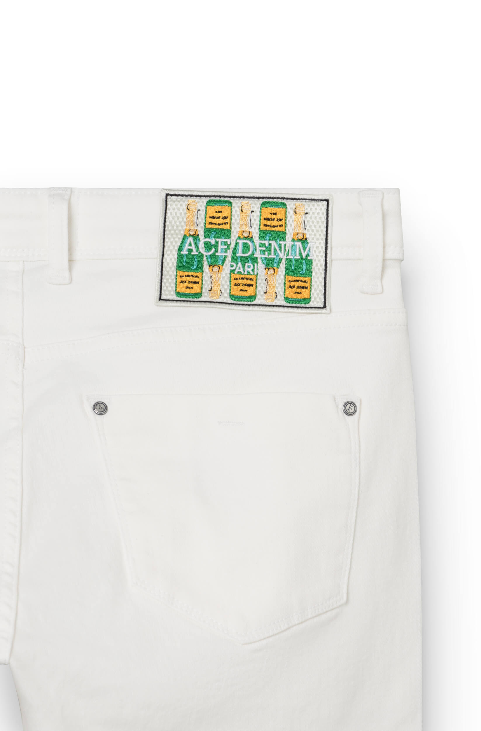 Jeans slim homme blanc Vue 3 - Ace Denim Paris