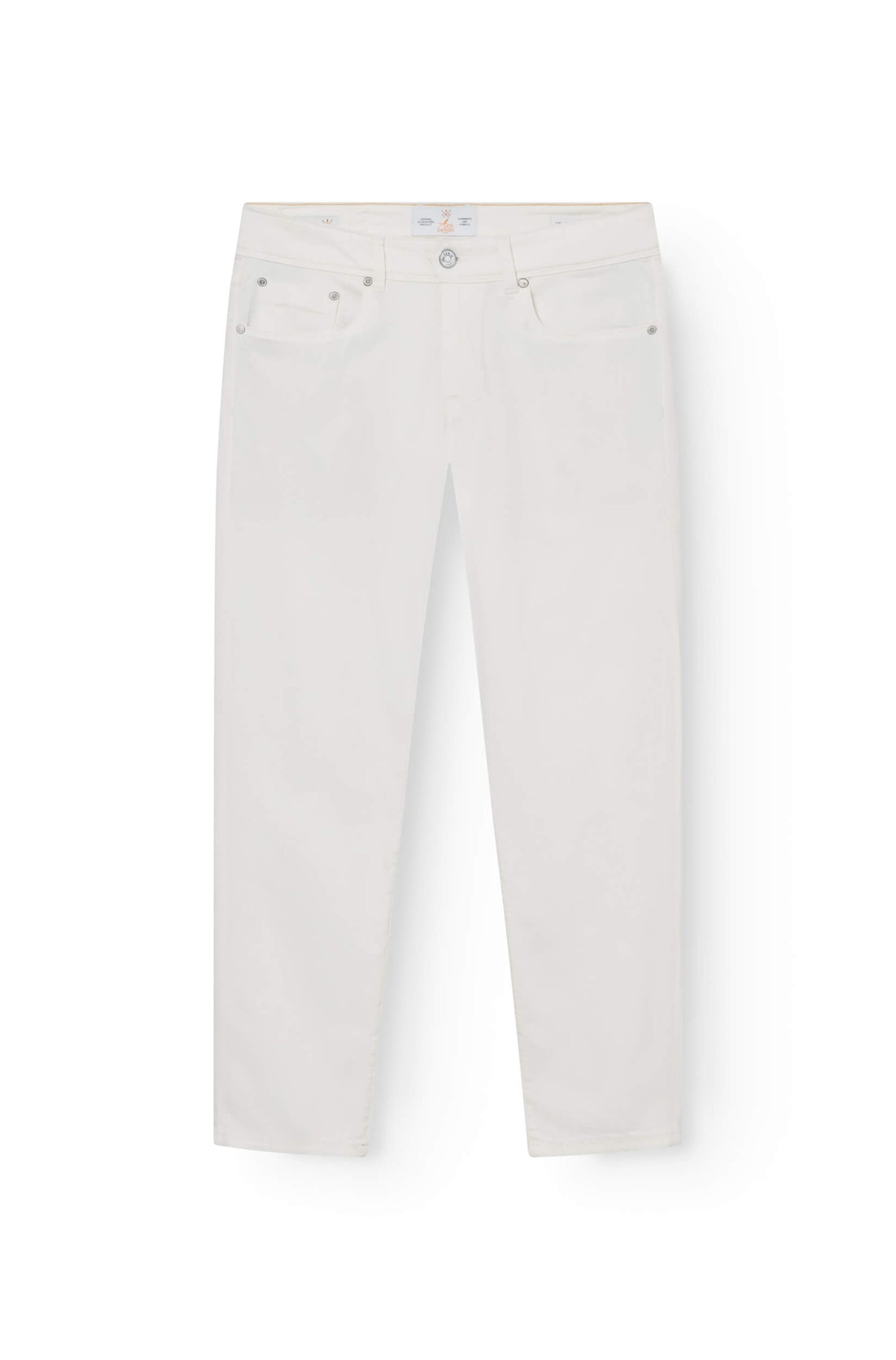 jeans slim en coton et lin blanc pour homme